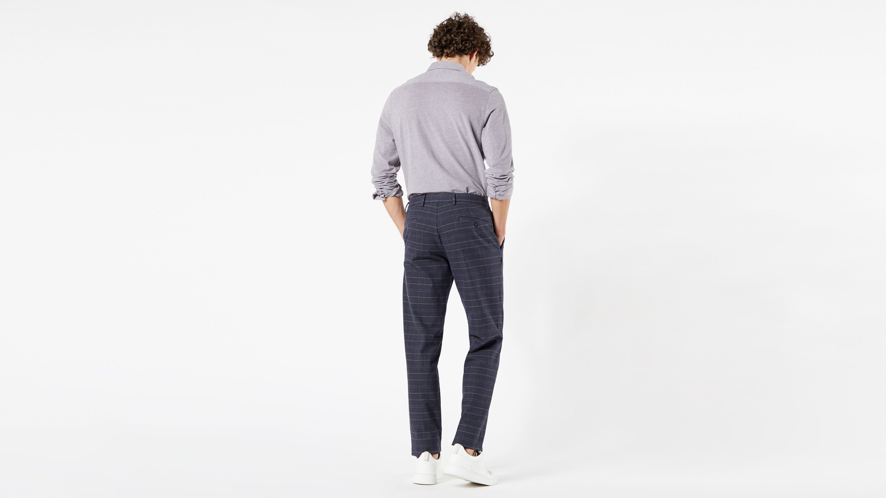 patterned tapered trousers