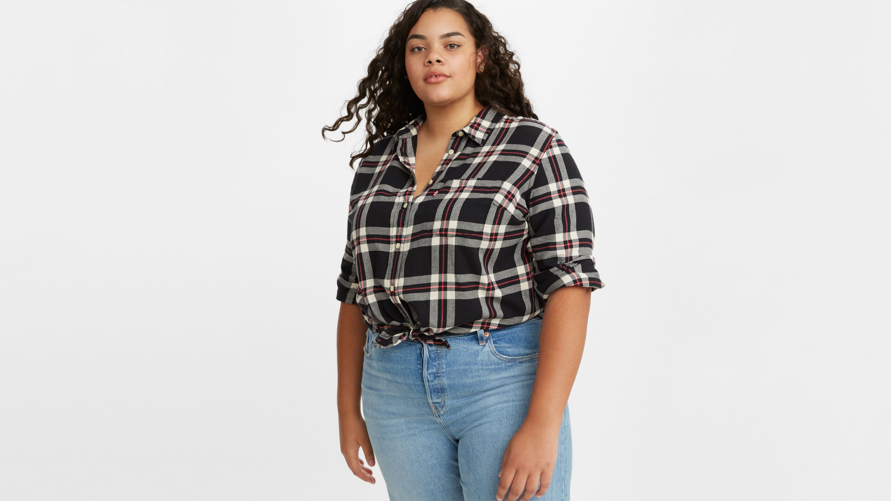 Women's Checked Multi Relaxed Fit Shirt with Chest Pockets