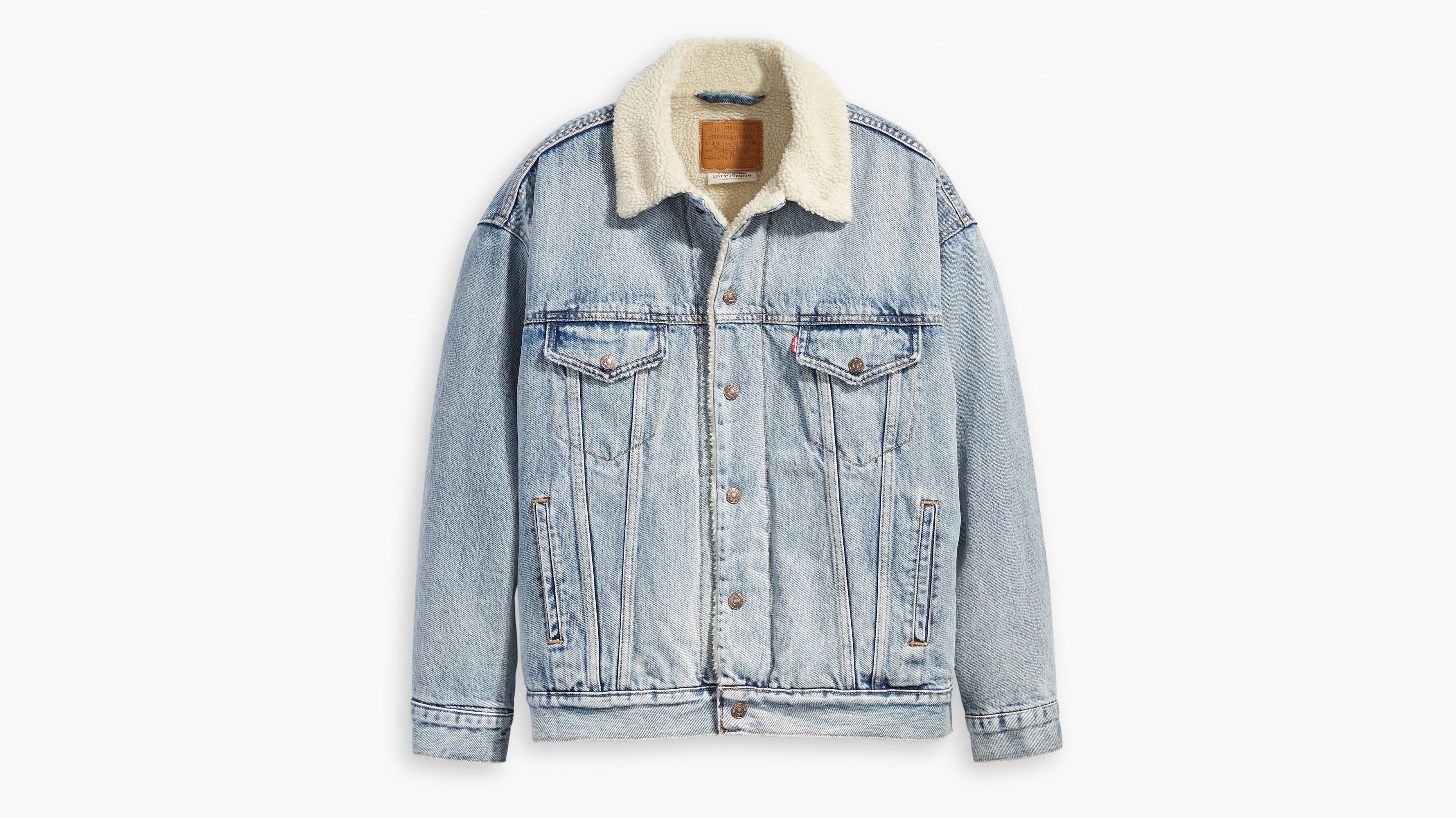 levis denim sherpa trucker jacket blue