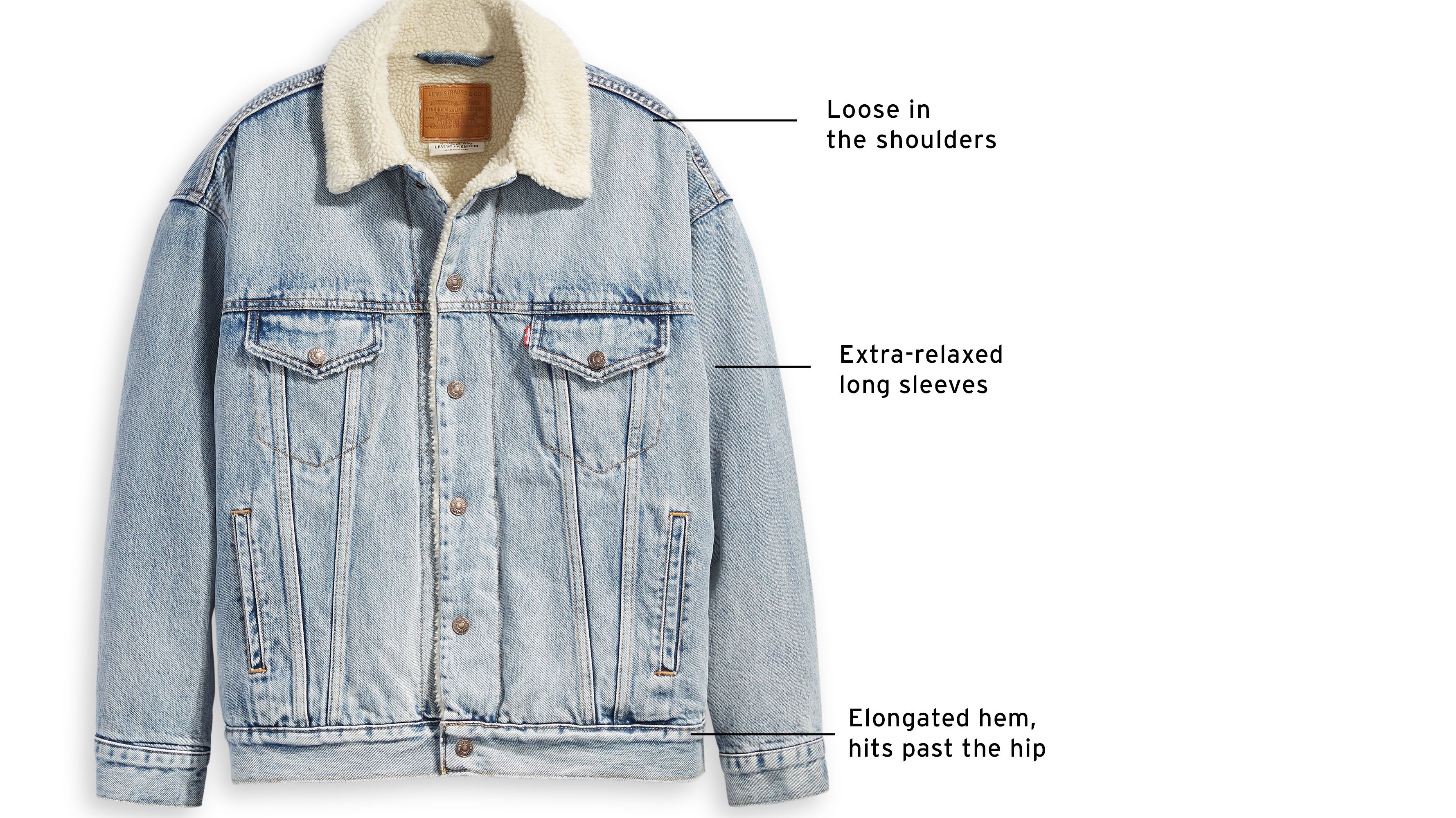 levi's extra long trucker