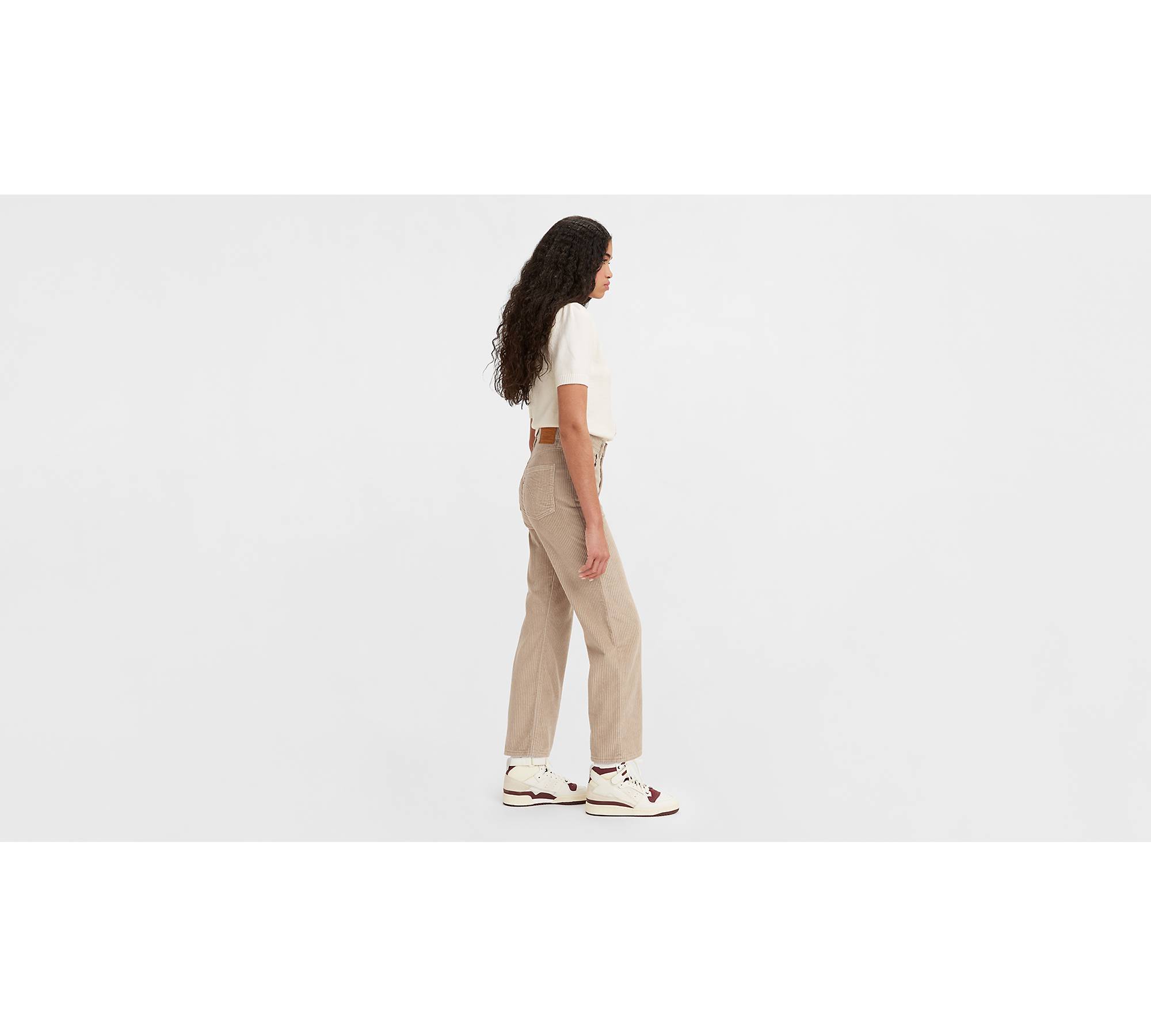 Corduroy Ribcage Straight Ankle Women's Pants - Brown | Levi's® US