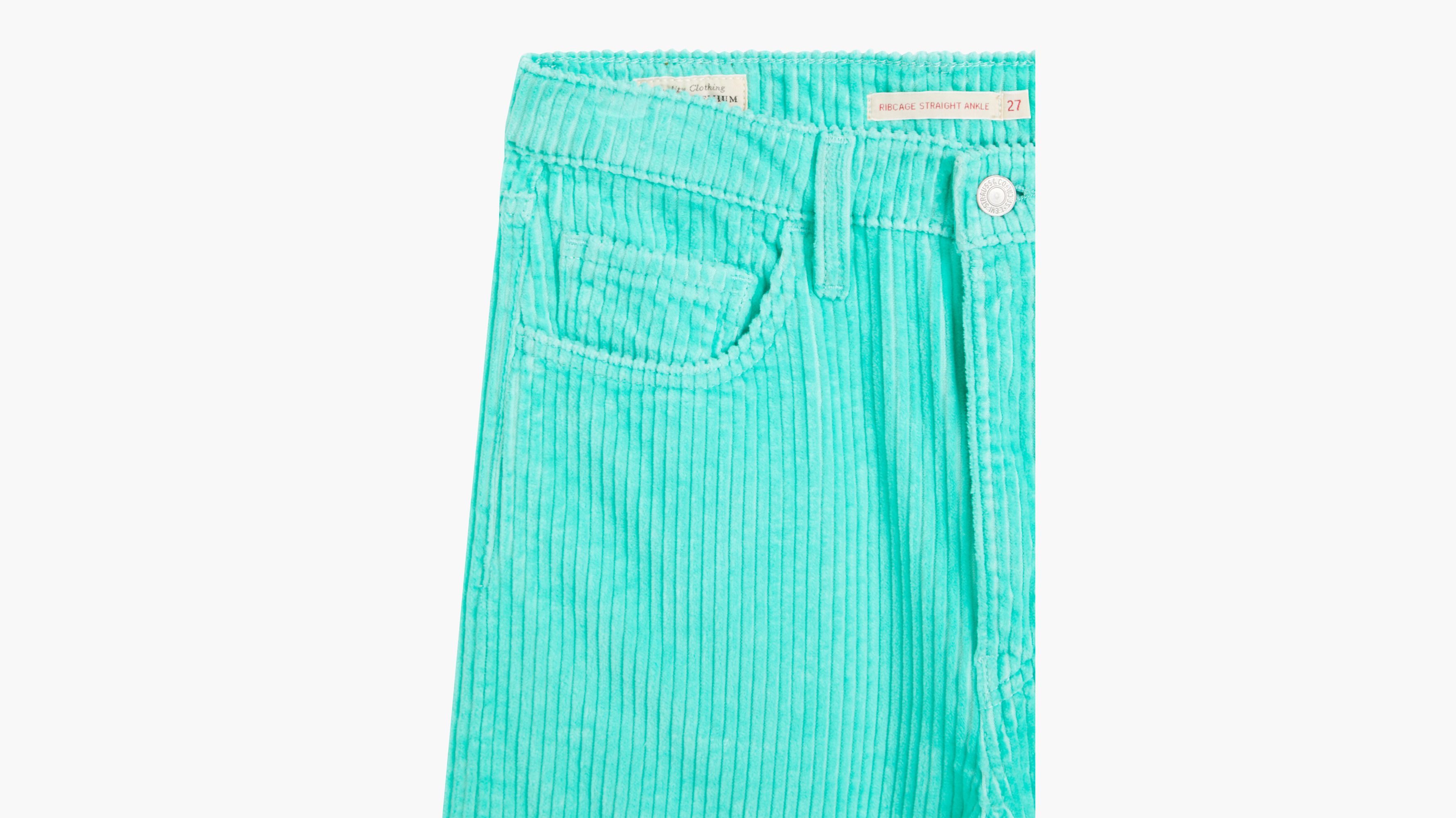 Ribcage Straight Ankle Corduroy Pants Green Levi's® BE