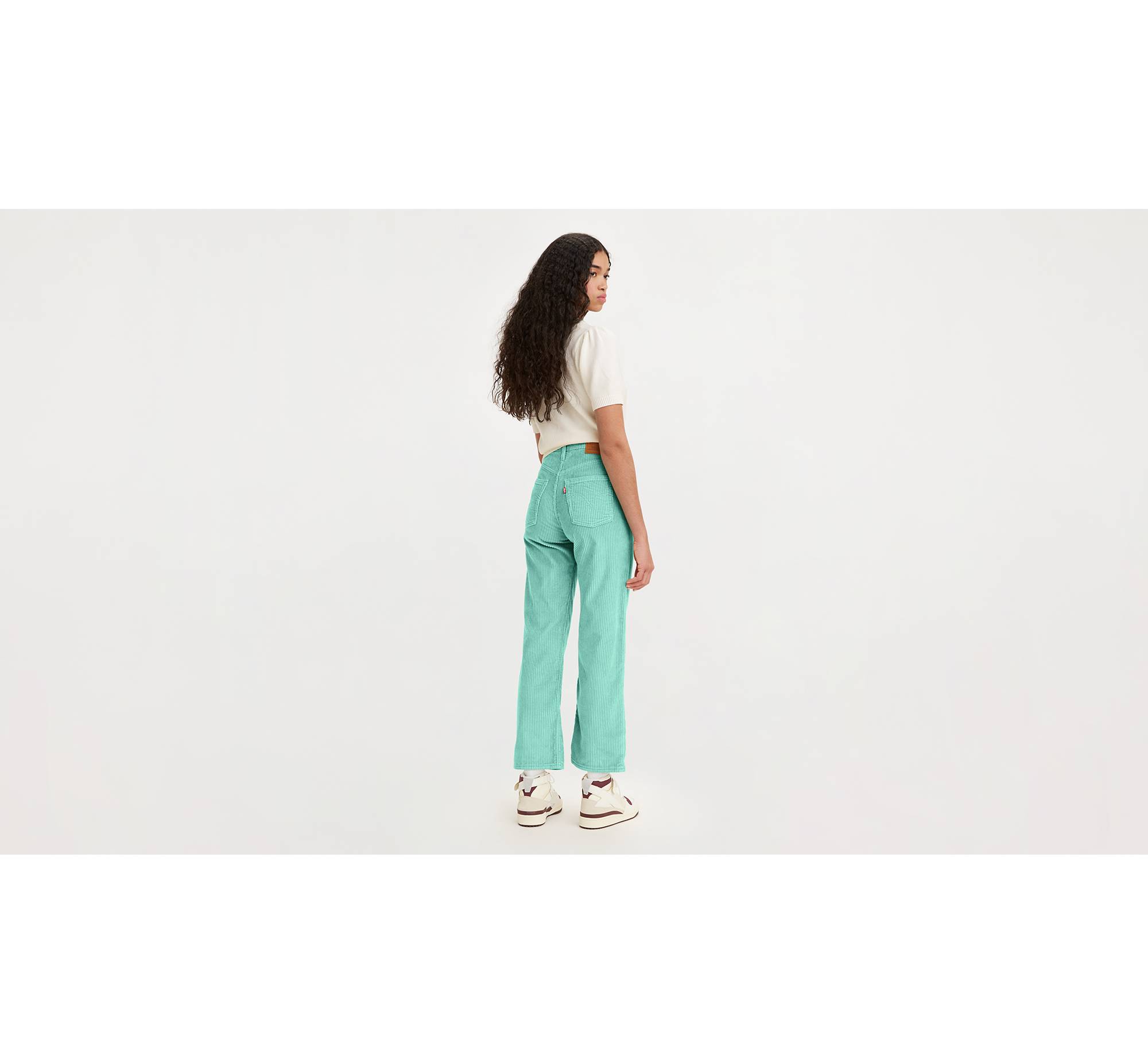 Corduroy Ribcage Straight Ankle Women's Pants - Green | Levi's® US