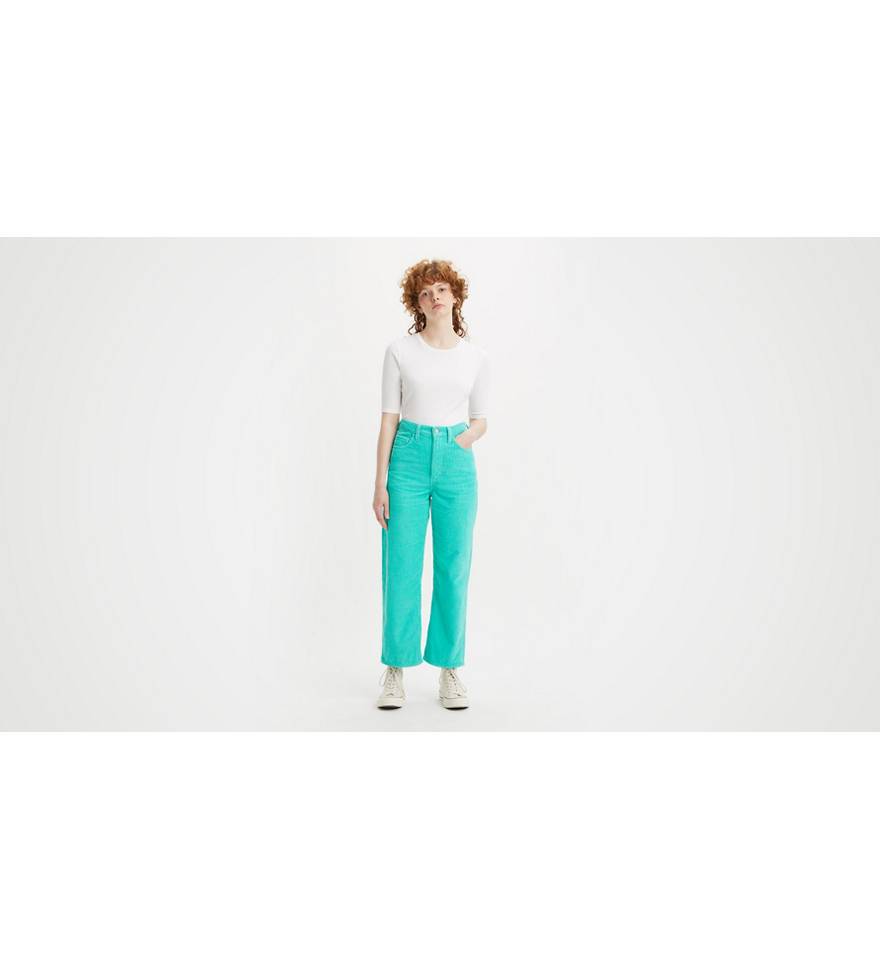 Ribcage Straight Ankle Corduroy Pants - Green | Levi's® ES