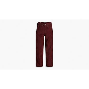 Ribcage Corduroy Cropped Bootcut Pants - Red