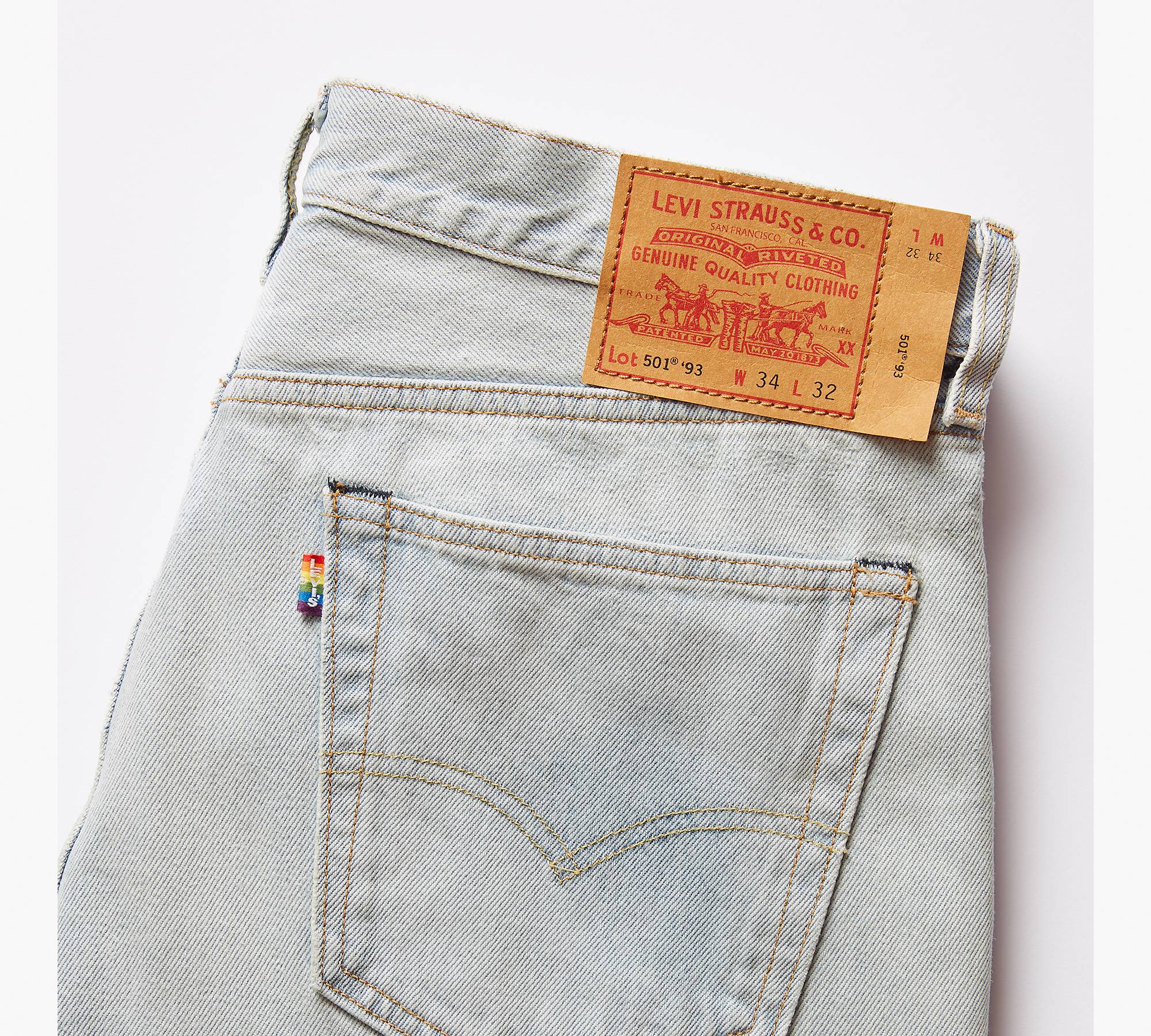 Levi's® Pride 501® '93 Straight Fit Jeans - Light Wash
