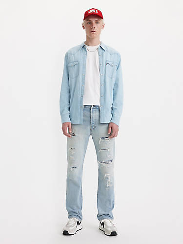 리바이스 Levi 501 93 Straight Fit Mens Jeans,If Only - Medium Wash - Non-Stretch