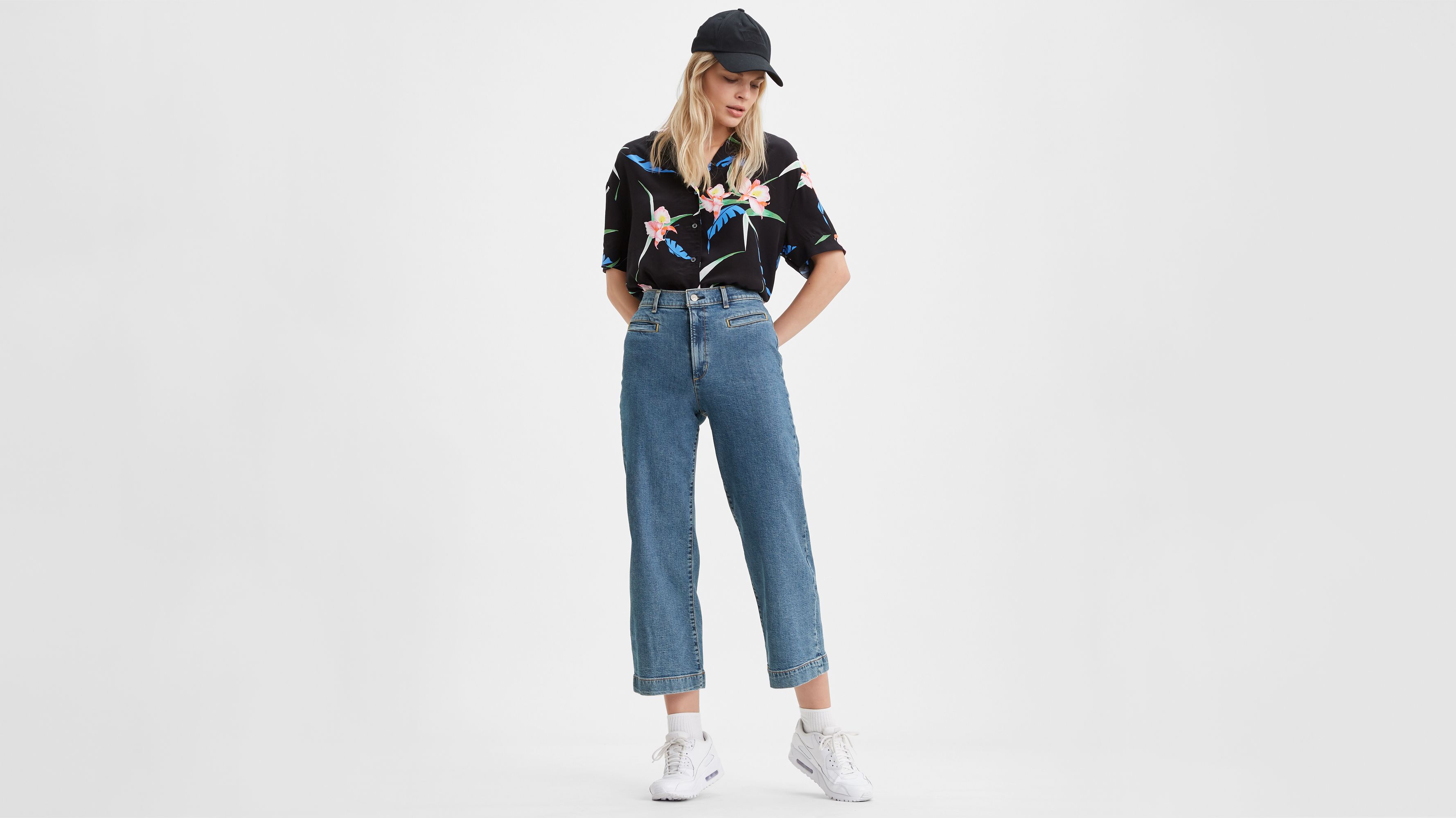 levi's wide leg crop jeans