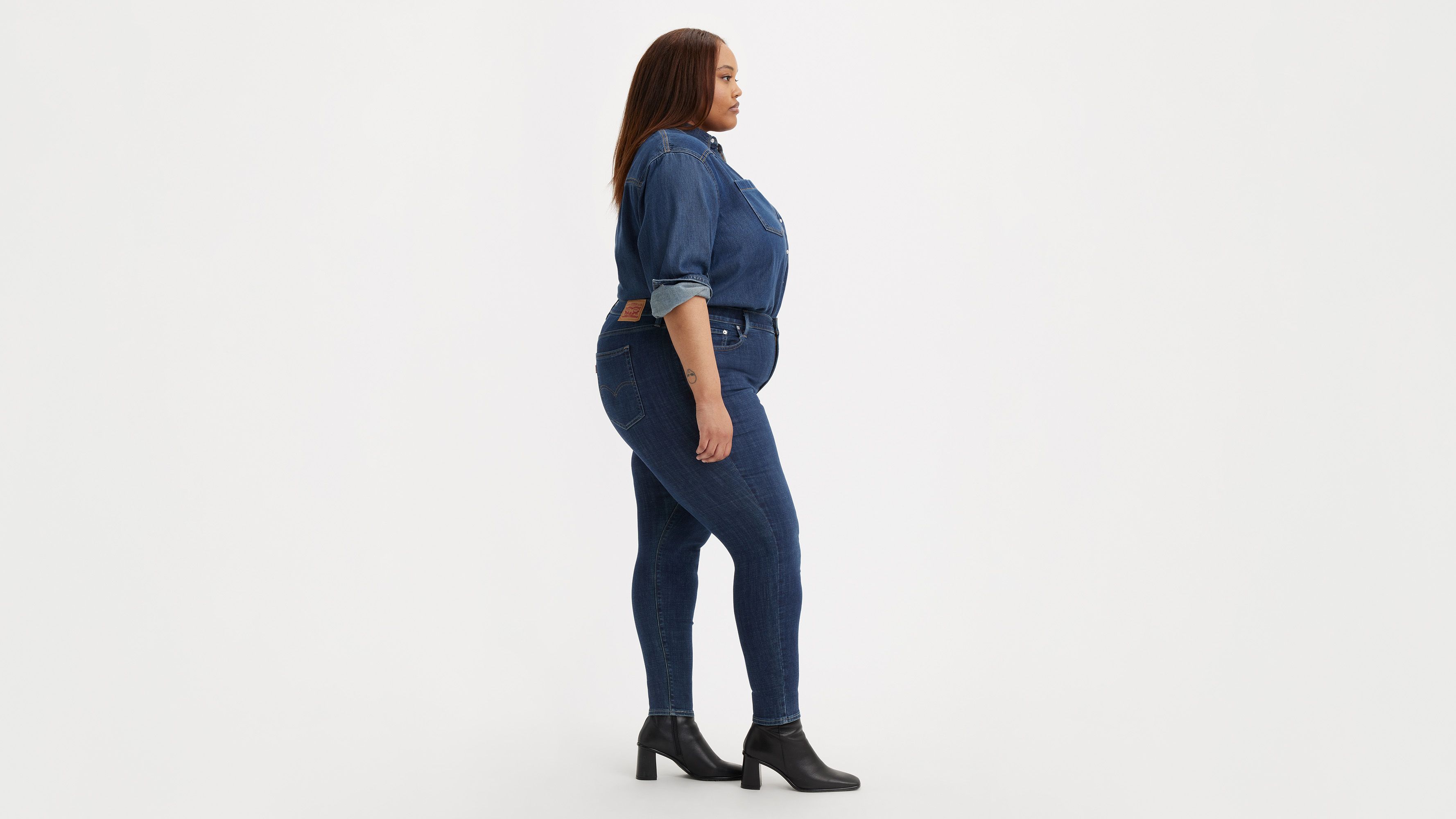 Plus Size Dark Wash High-Rise Jeggings