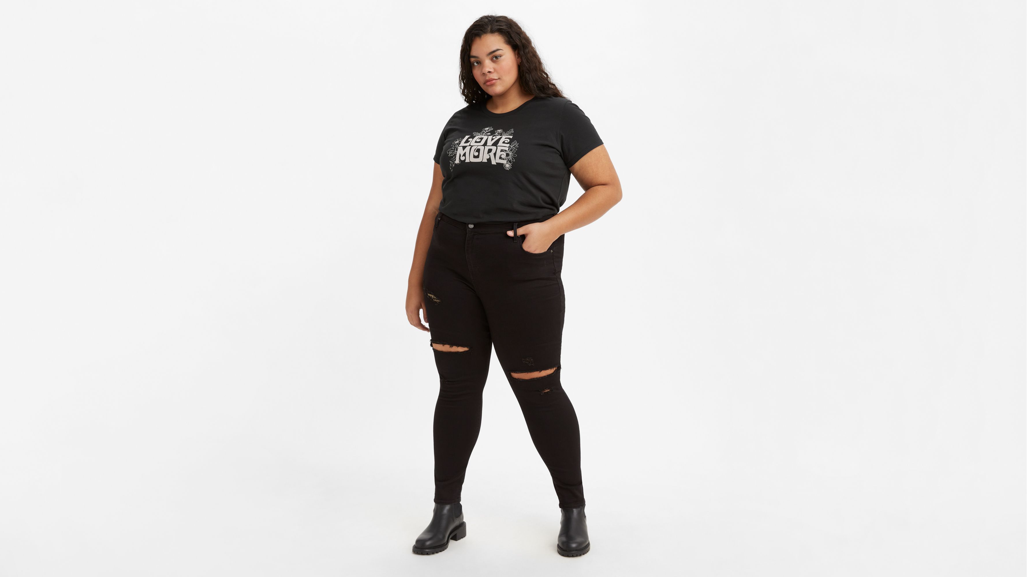 plus size black jean capris