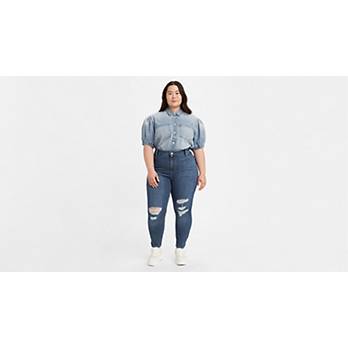 Cheap Women's Jeans Plus Size Skinny Denim Pants Vintage Front Pockets  Single Breasted High Waist Long Pants Trousers