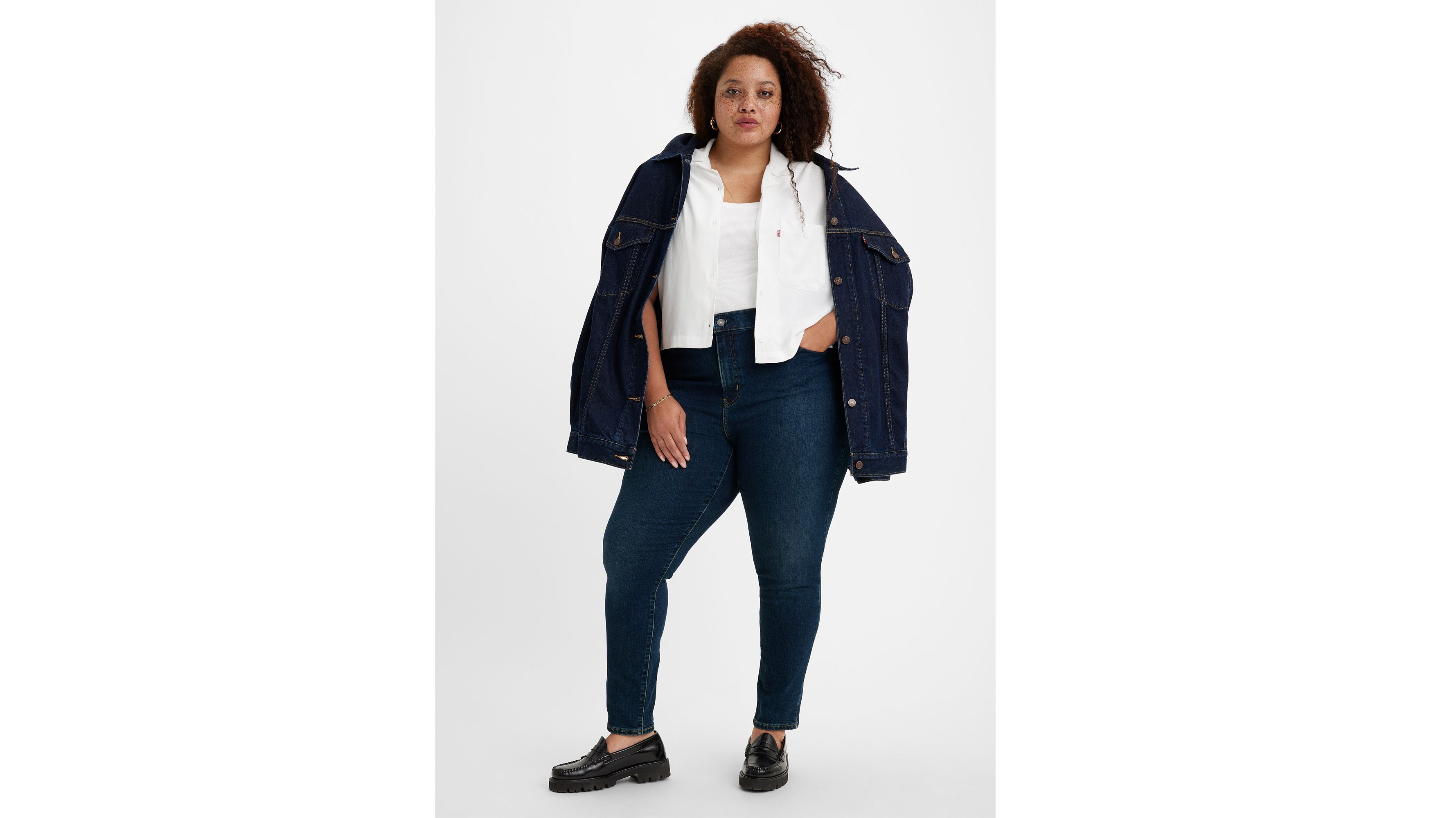 L1 PREMIUM SKINNY DENIM（サイズL） 311 Shaping Skinny Capri Women's Jeans (plus Size) - Light