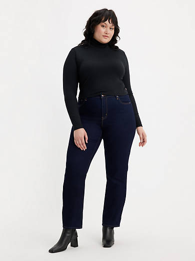 724 High Rise Slim Straight Fit Women's Jeans (plus) - Dark Wash | Levi's®  US