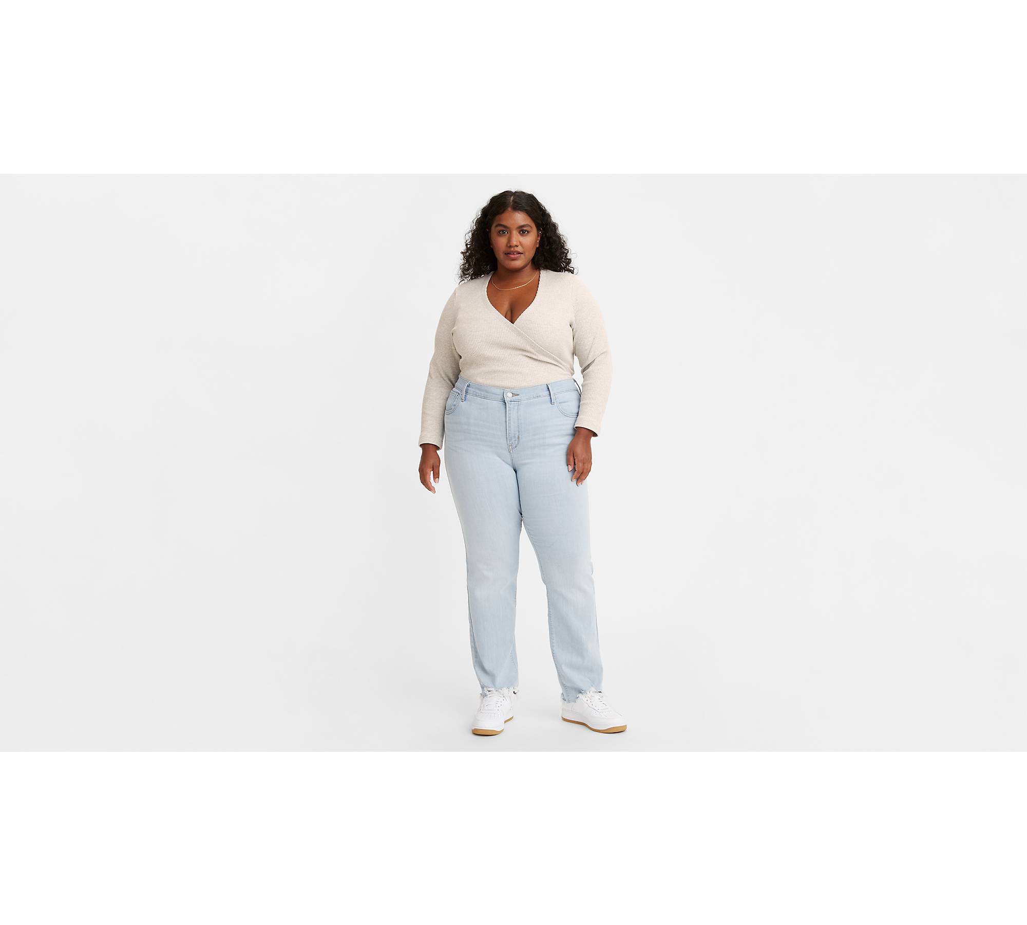 women's trousers high waisted plus size Solid High Rise Straight