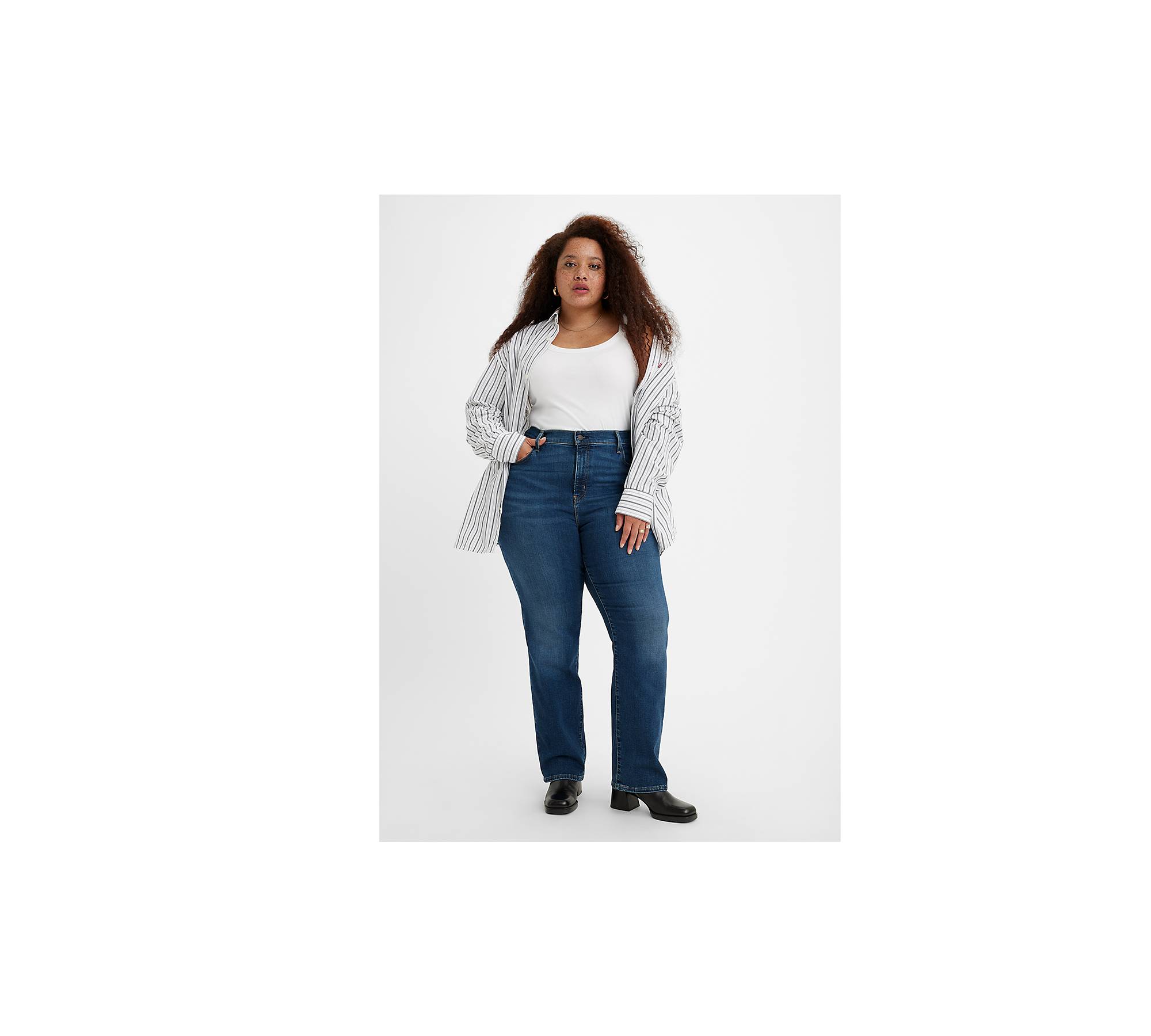 724™ raka jeans med hög midja (plusstorlek) 1