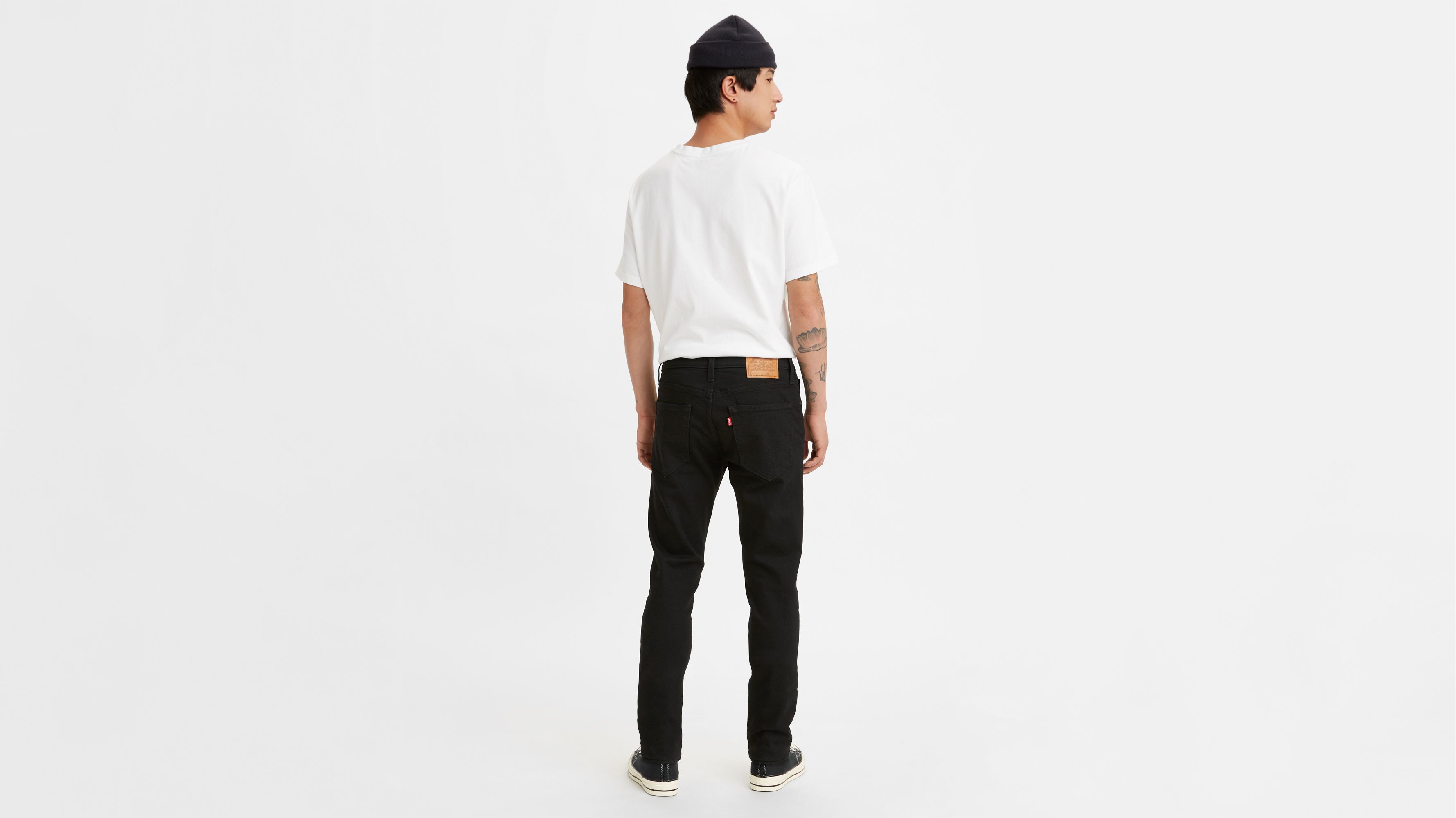 Black tapered skinny clearance jeans