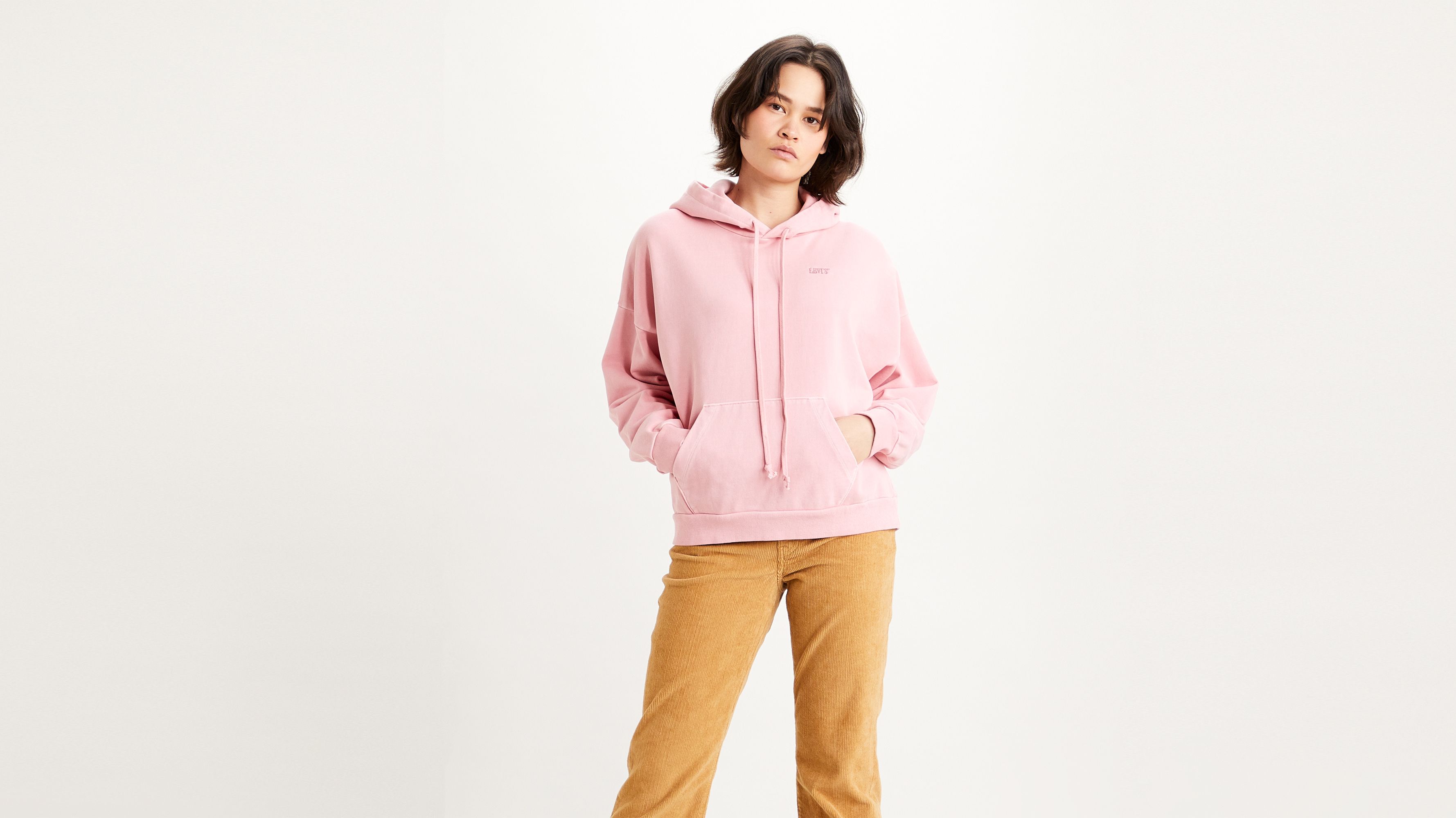 levis hoodie pink