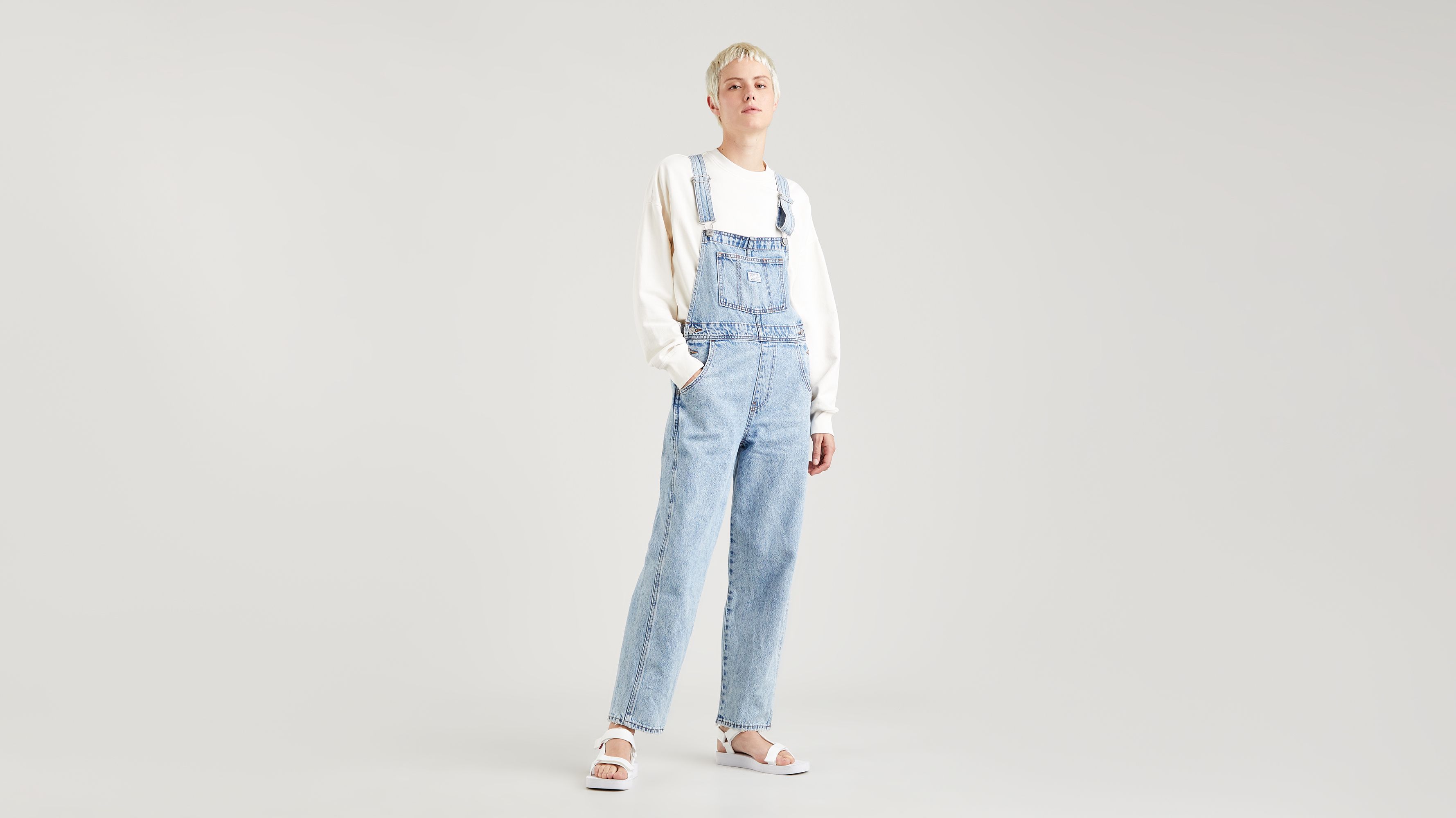 Introducir 44+ imagen levis denim overalls women’s