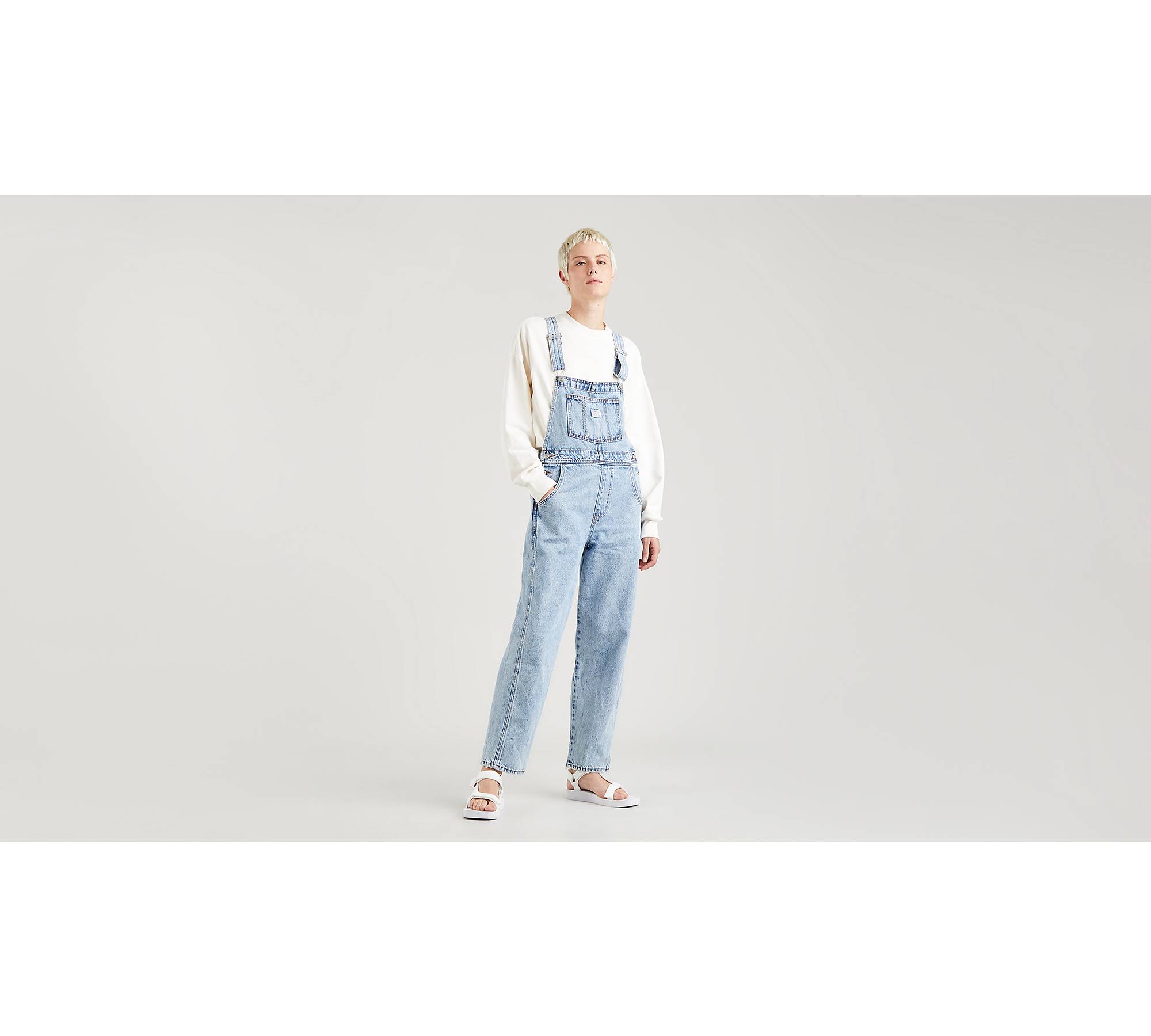 Washed Straight Leg Dungarees