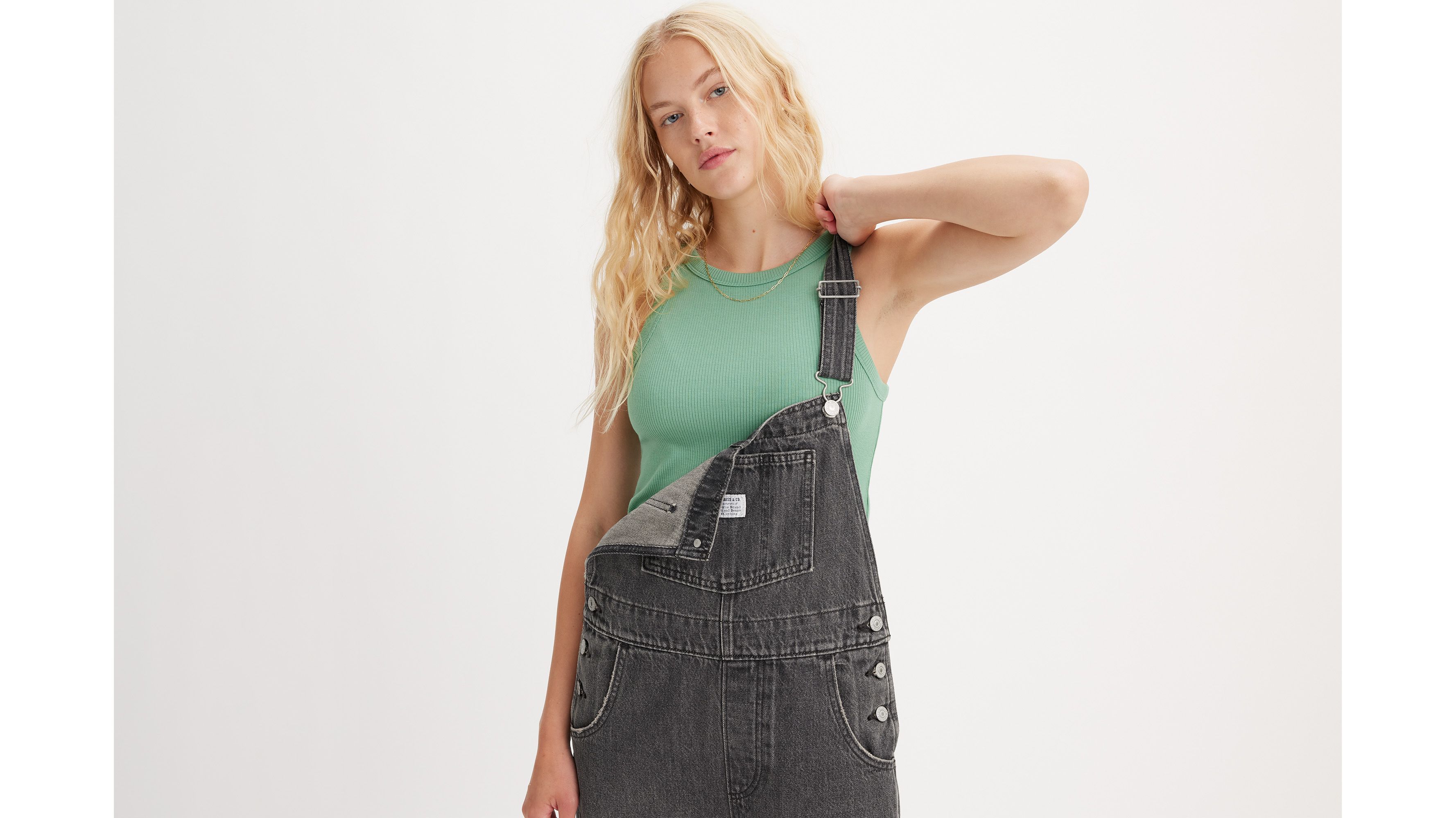 Womens black best sale jean overalls