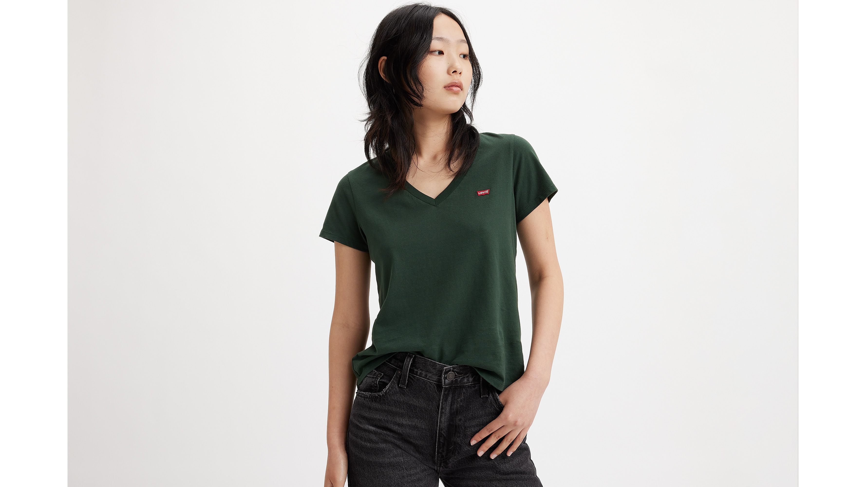 Perfect V-neck Tee - Green