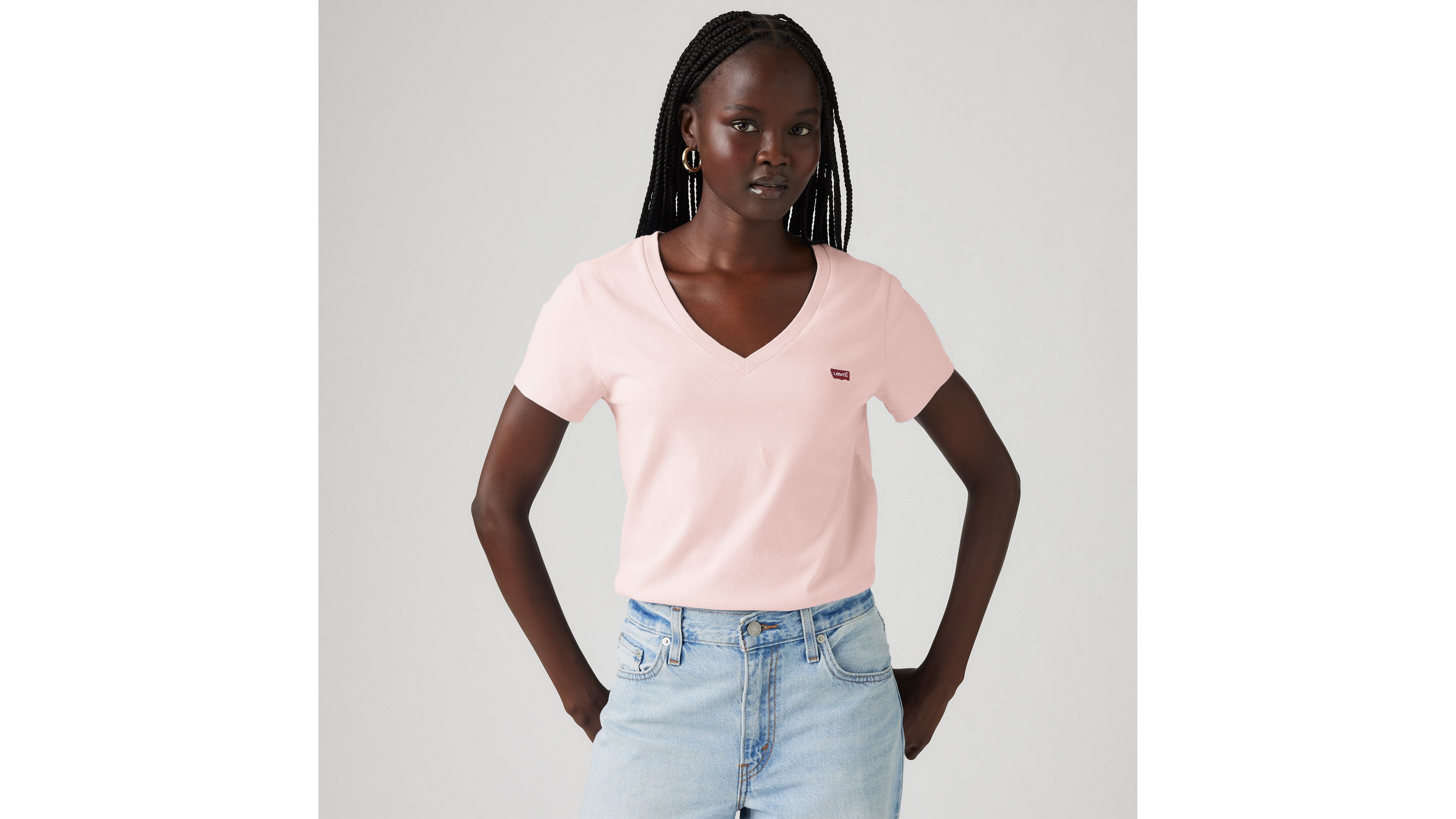 Perfect T-shirt met V-hals 1