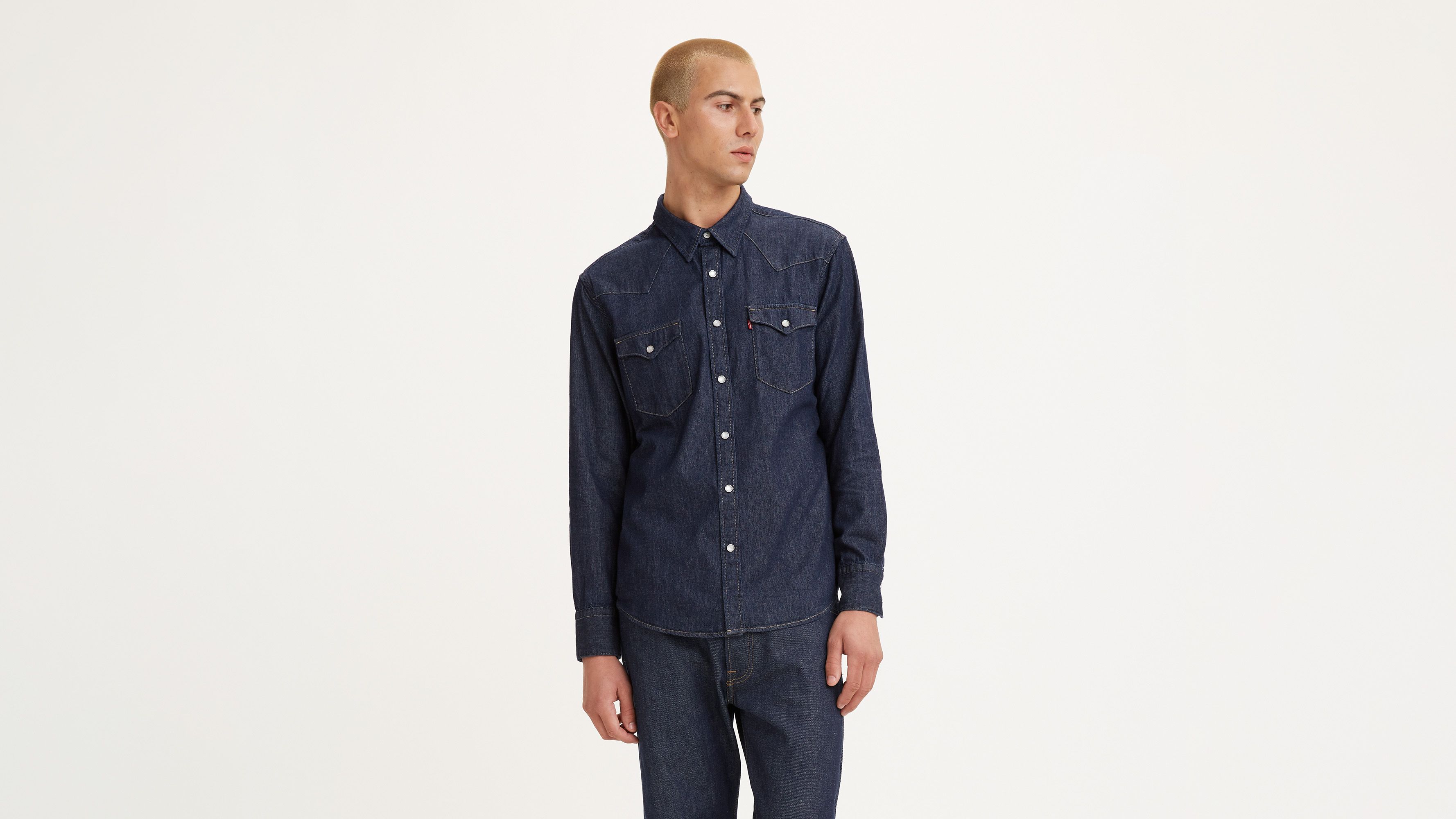 Barstow Western Denim Shirt - Dark Wash