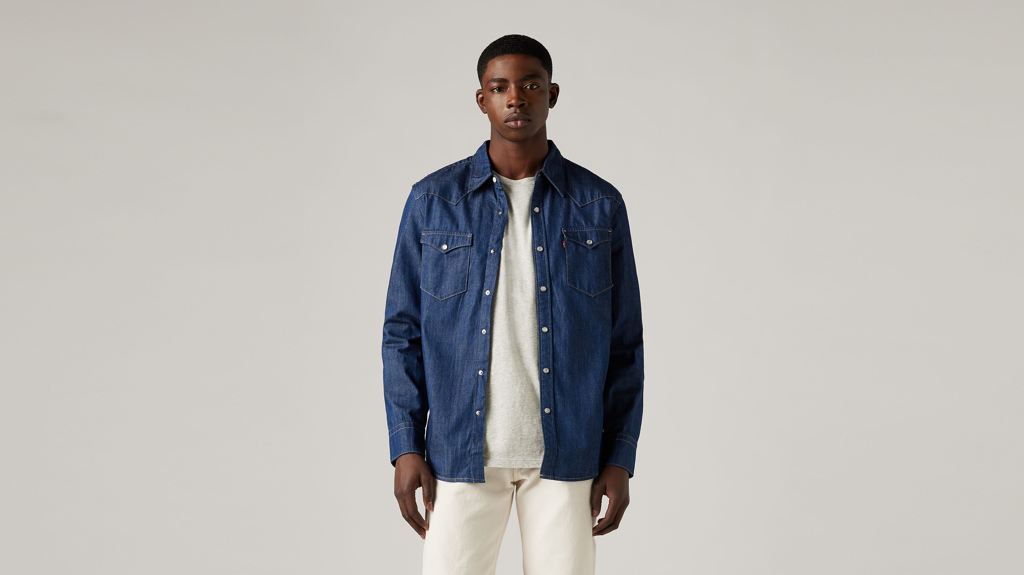 Levis barstow western denim shirt sale