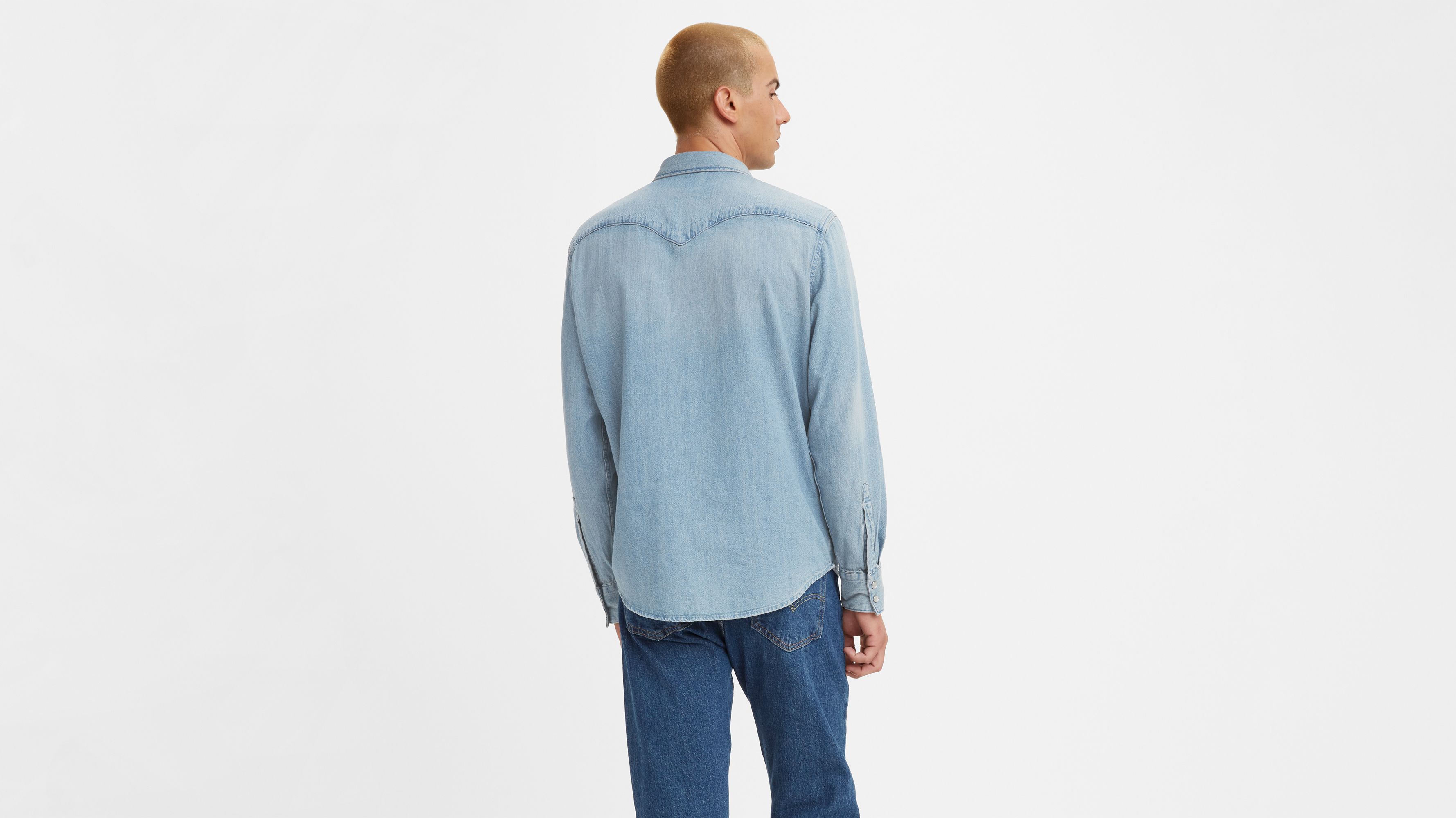 Levi's Men's Classic Standard Denim Western Shirt - Light Stone