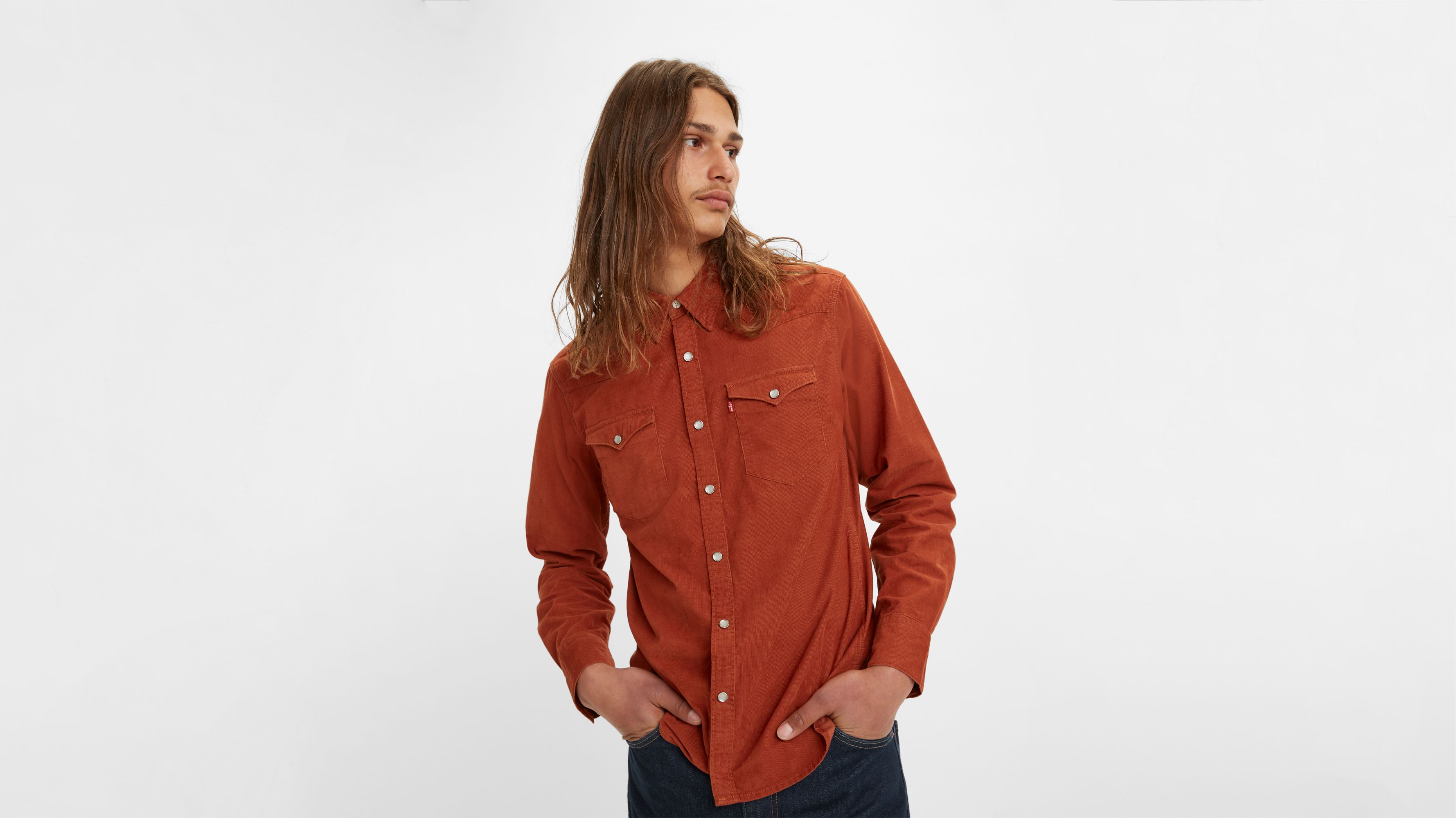 Corduroy Barstow Western Shirt - Red