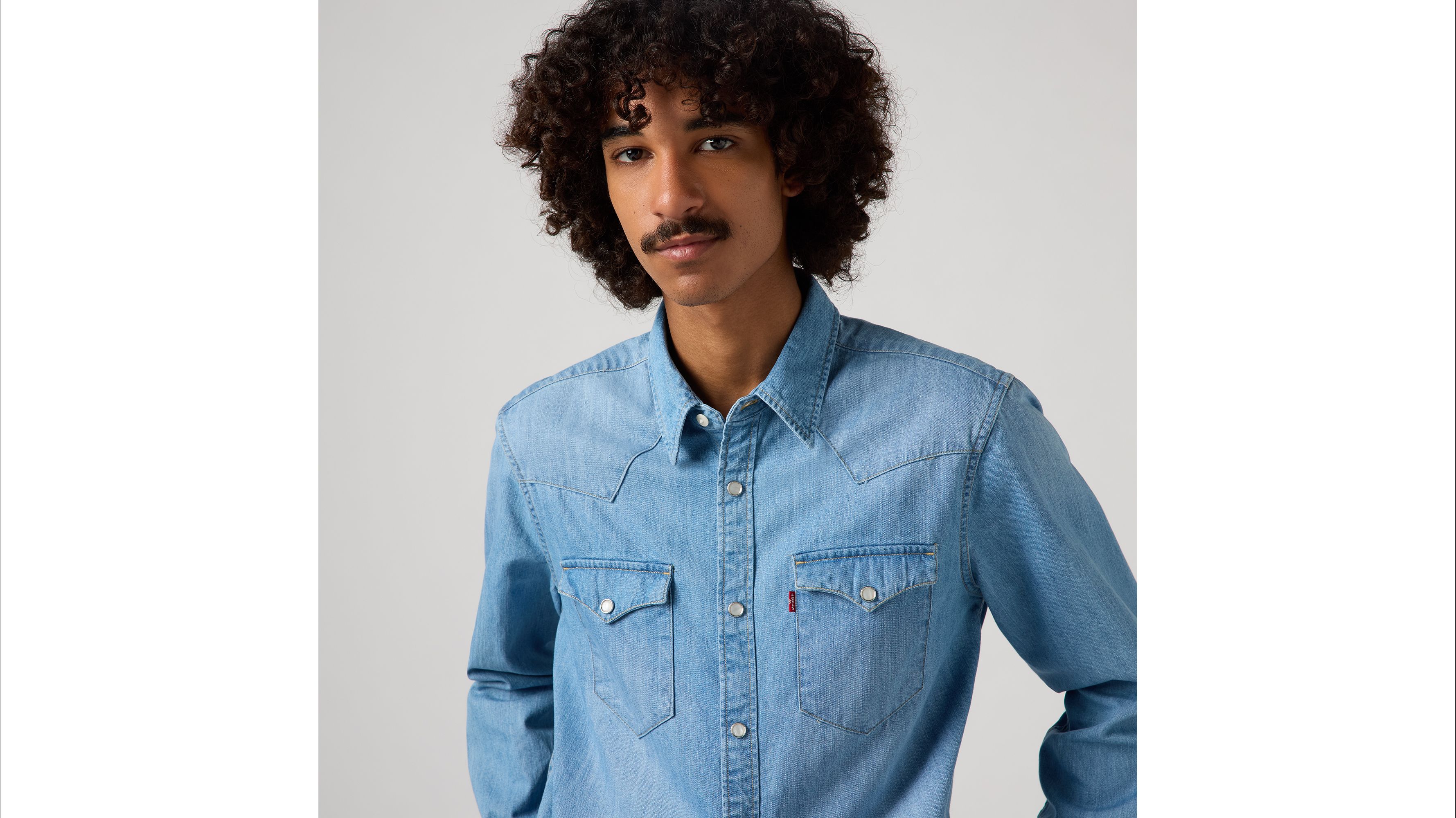 Dark denim Western shirt Modern fit, Levi's, Shop Men's Solid Shirts  Online