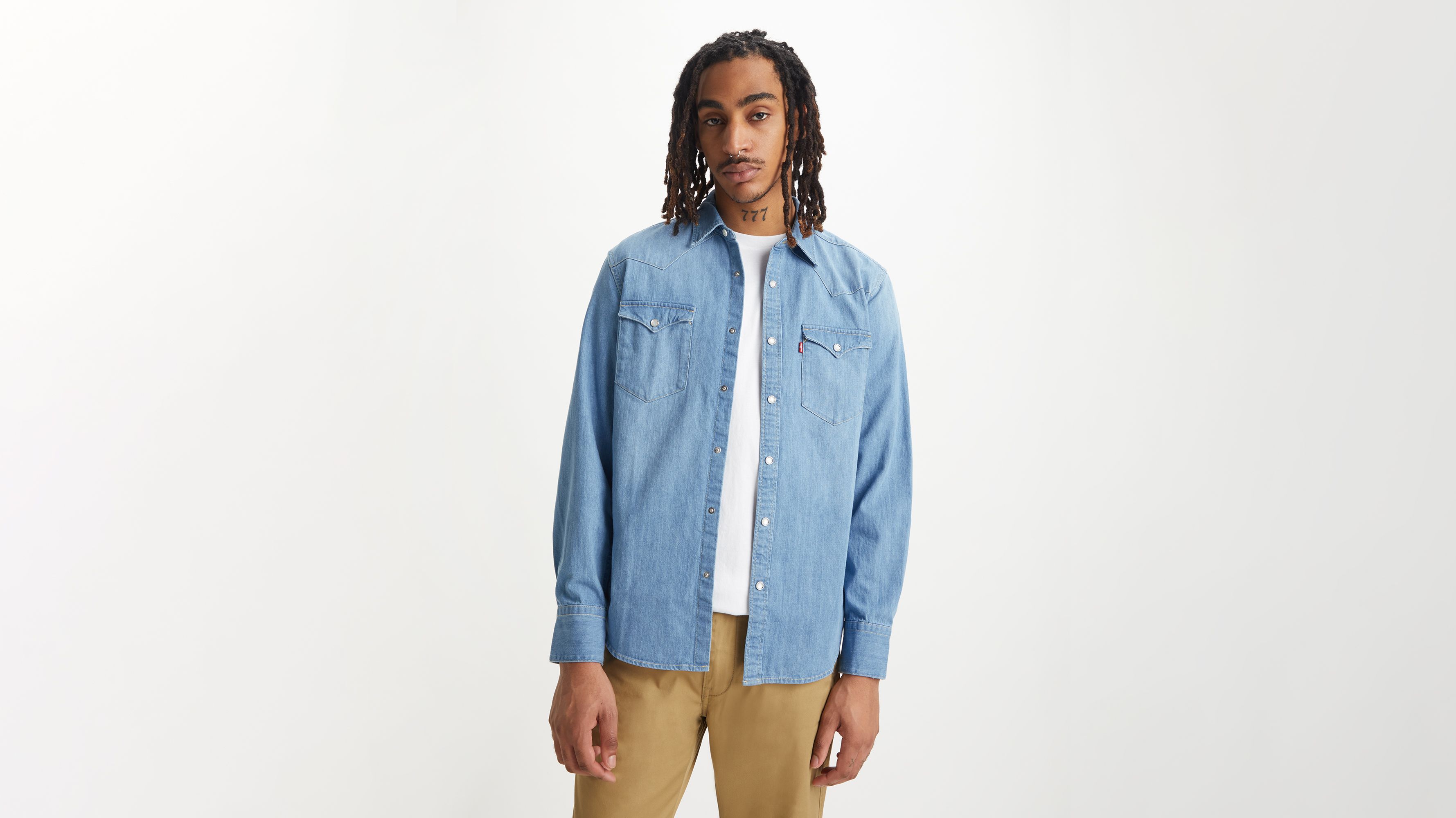 Barstow Standard Fit Western Shirt - Blue | Levi's® MD