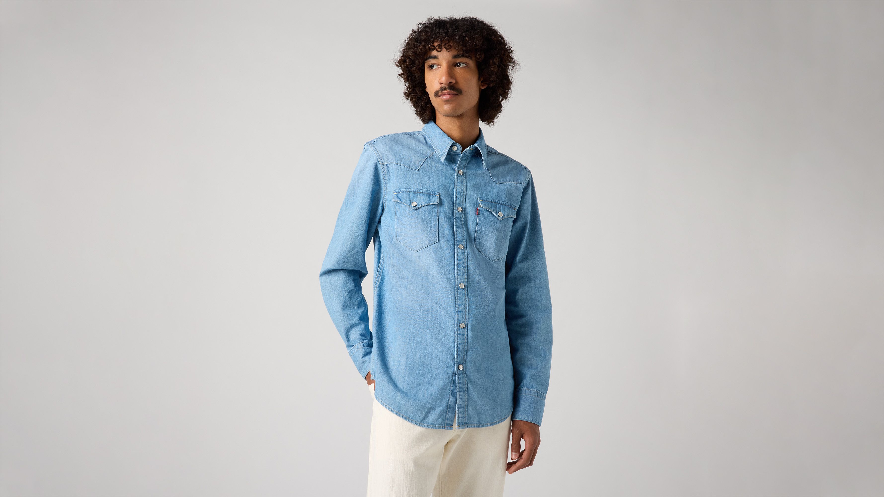 Barstow Standard Fit Western Shirt - Blue | Levi's® MD