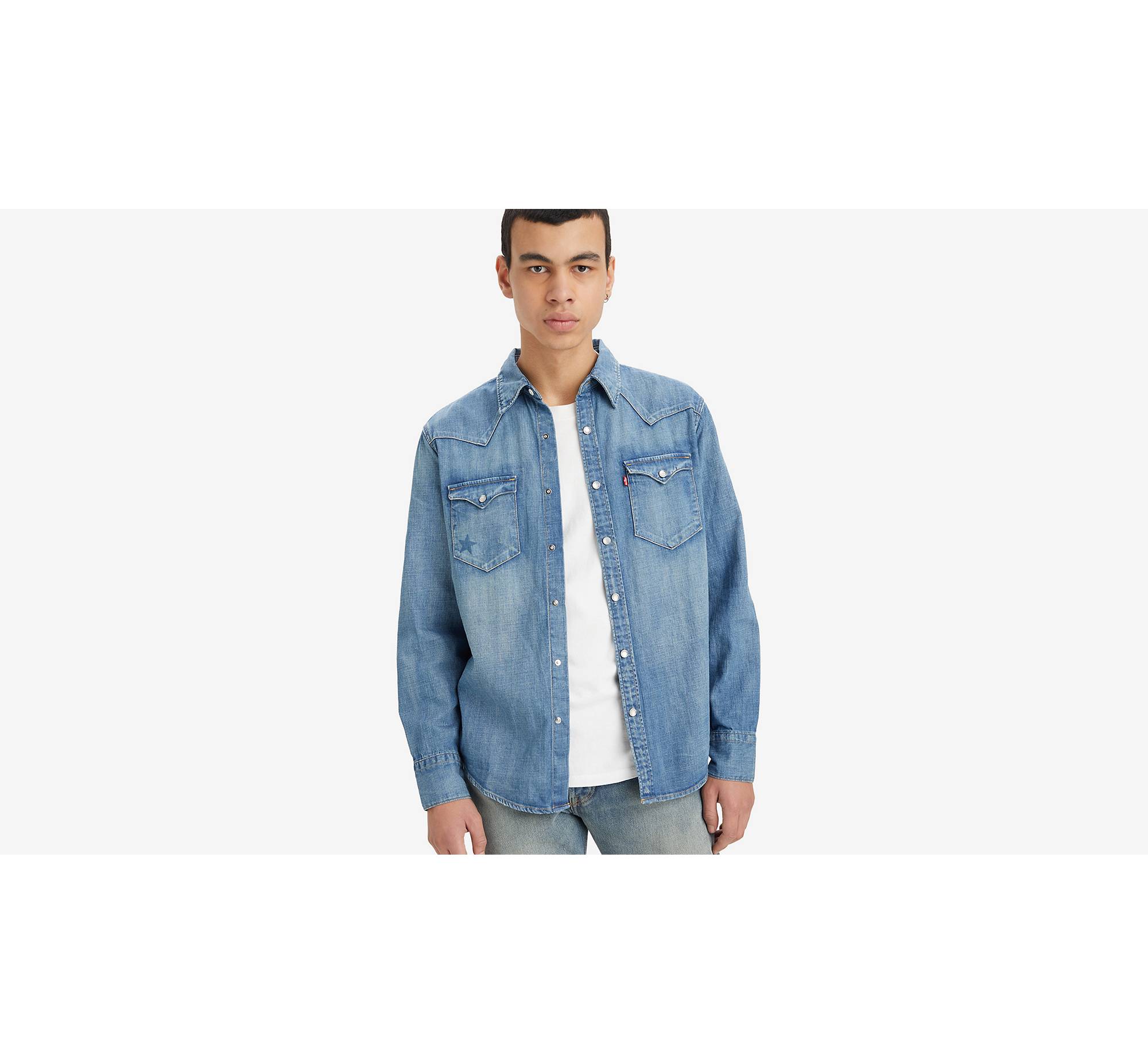 Barstow Standard Fit Western Shirt - Blue | Levi's® AD