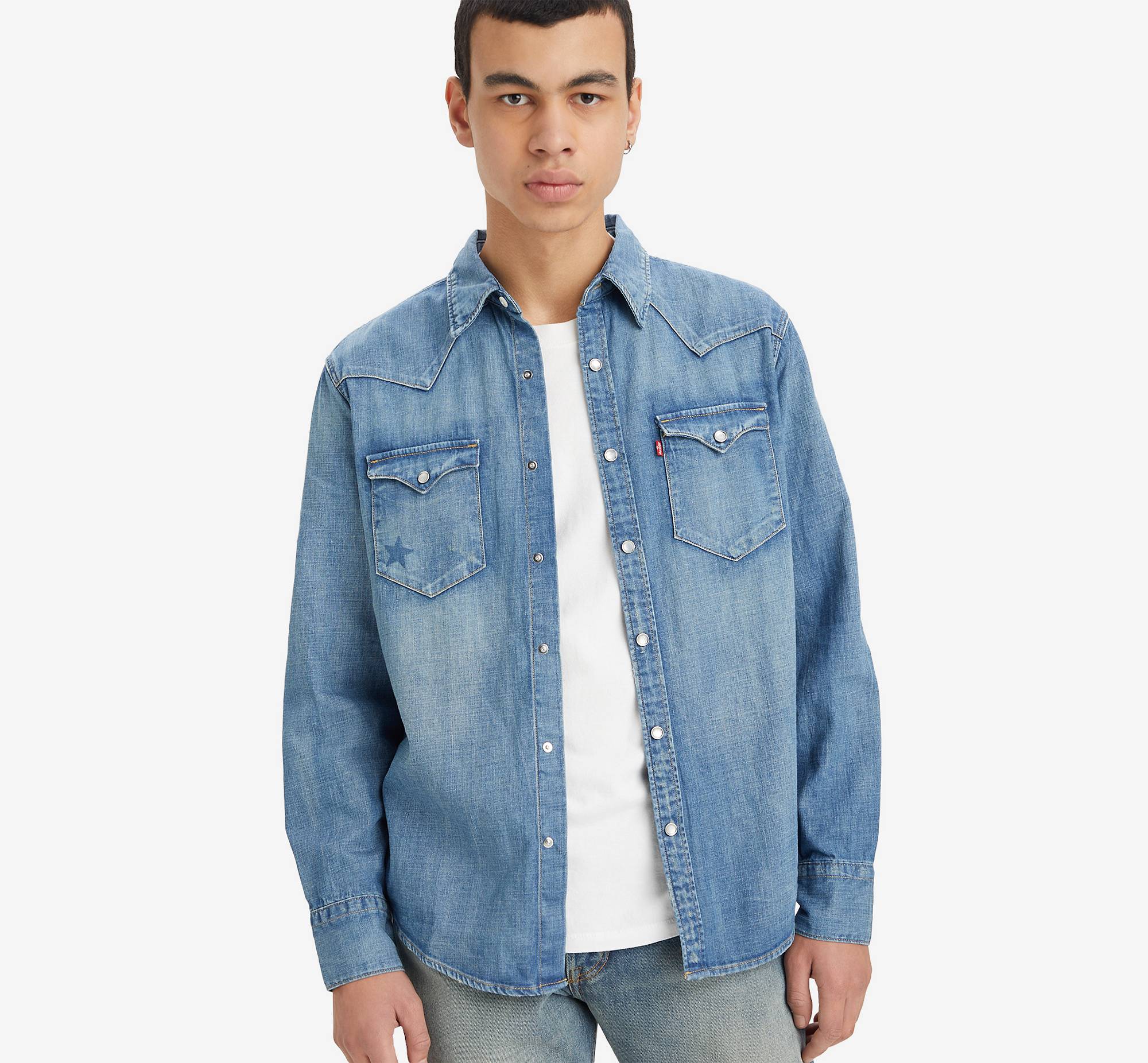Barstow Standard Fit Western Shirt - Blue | Levi's® AD