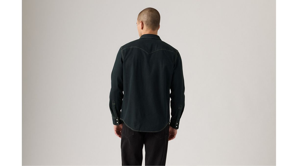 Barstow Standard Western Denim Shirt — Beautiful Ash Washed Black - Black
