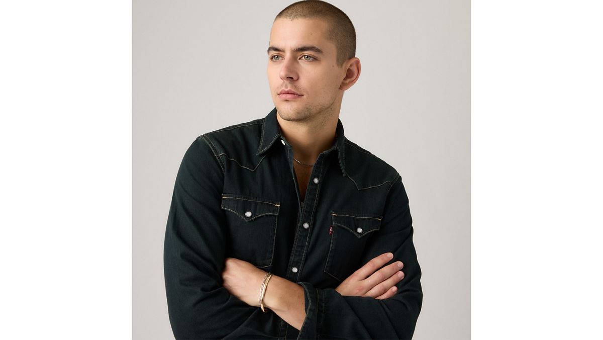 Barstow Standard Western Denim Shirt — Beautiful Ash Washed Black - Black