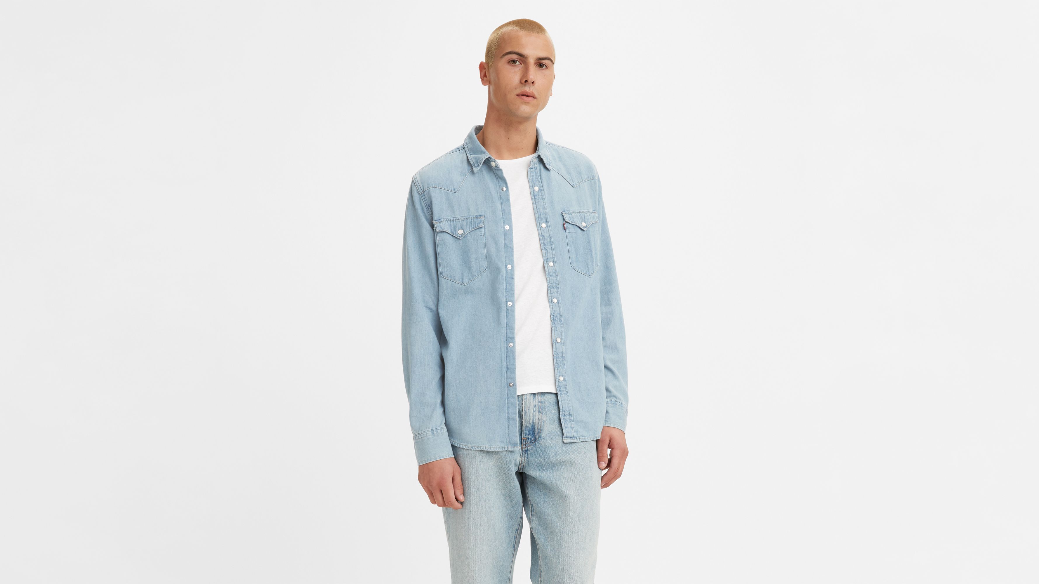 Classic Western Standard Fit Shirt - Light Wash