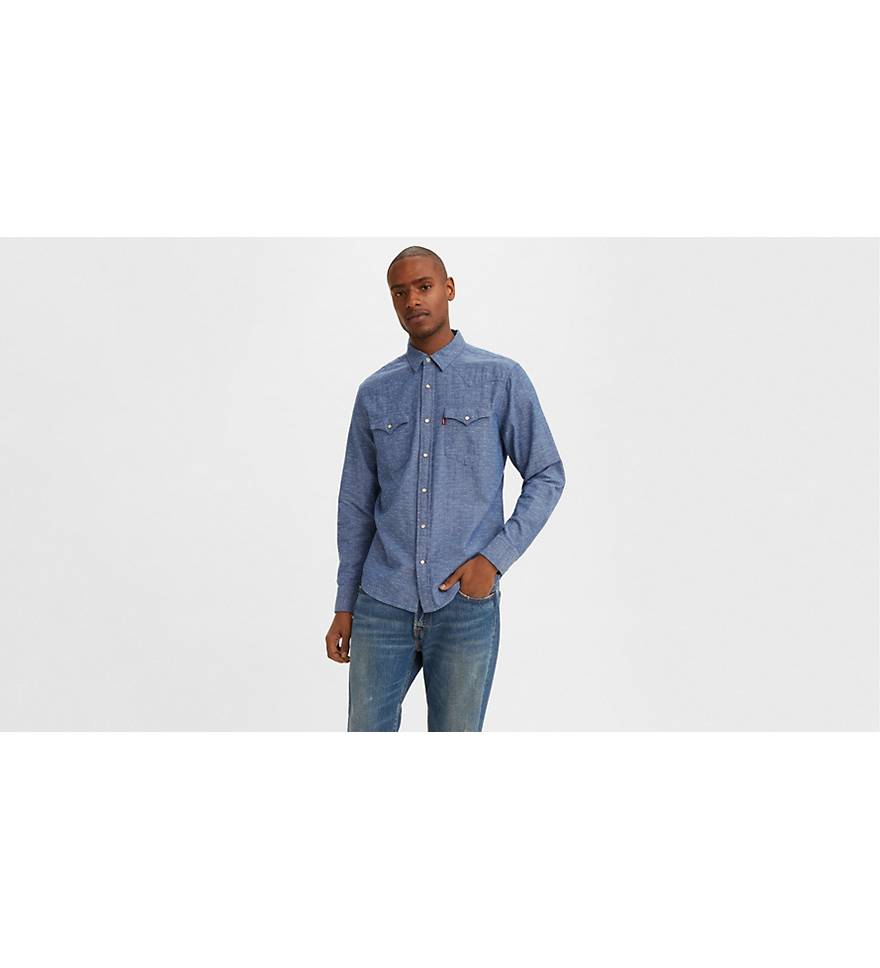 Barstow Standard Fit Western Shirt - Blue | Levi's® US