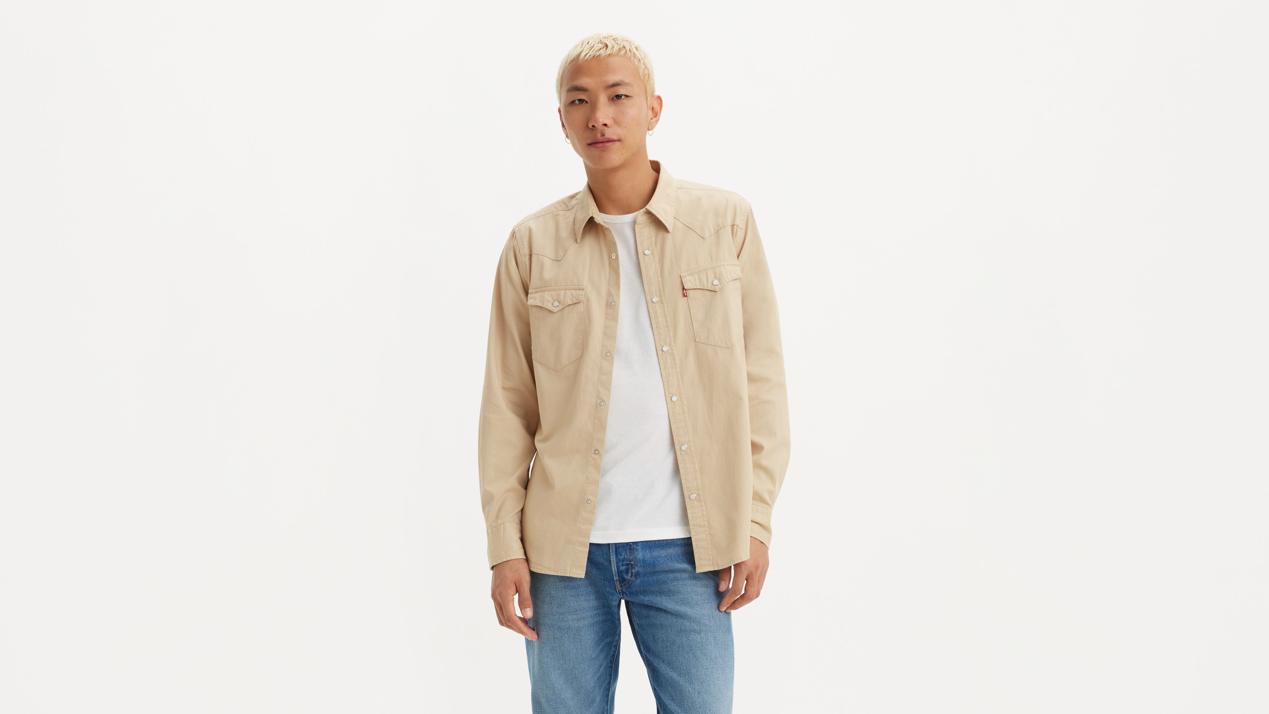 Levi's Classic Standard Fit Western Shirt Chambray In Safari
