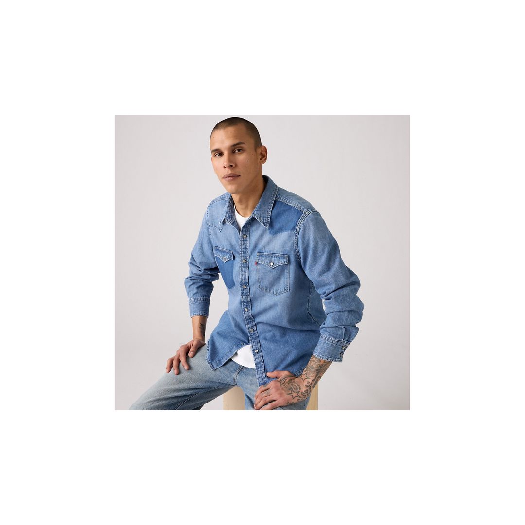 Levi's Classic Standard Fit Western Shirt Chambray In Blue