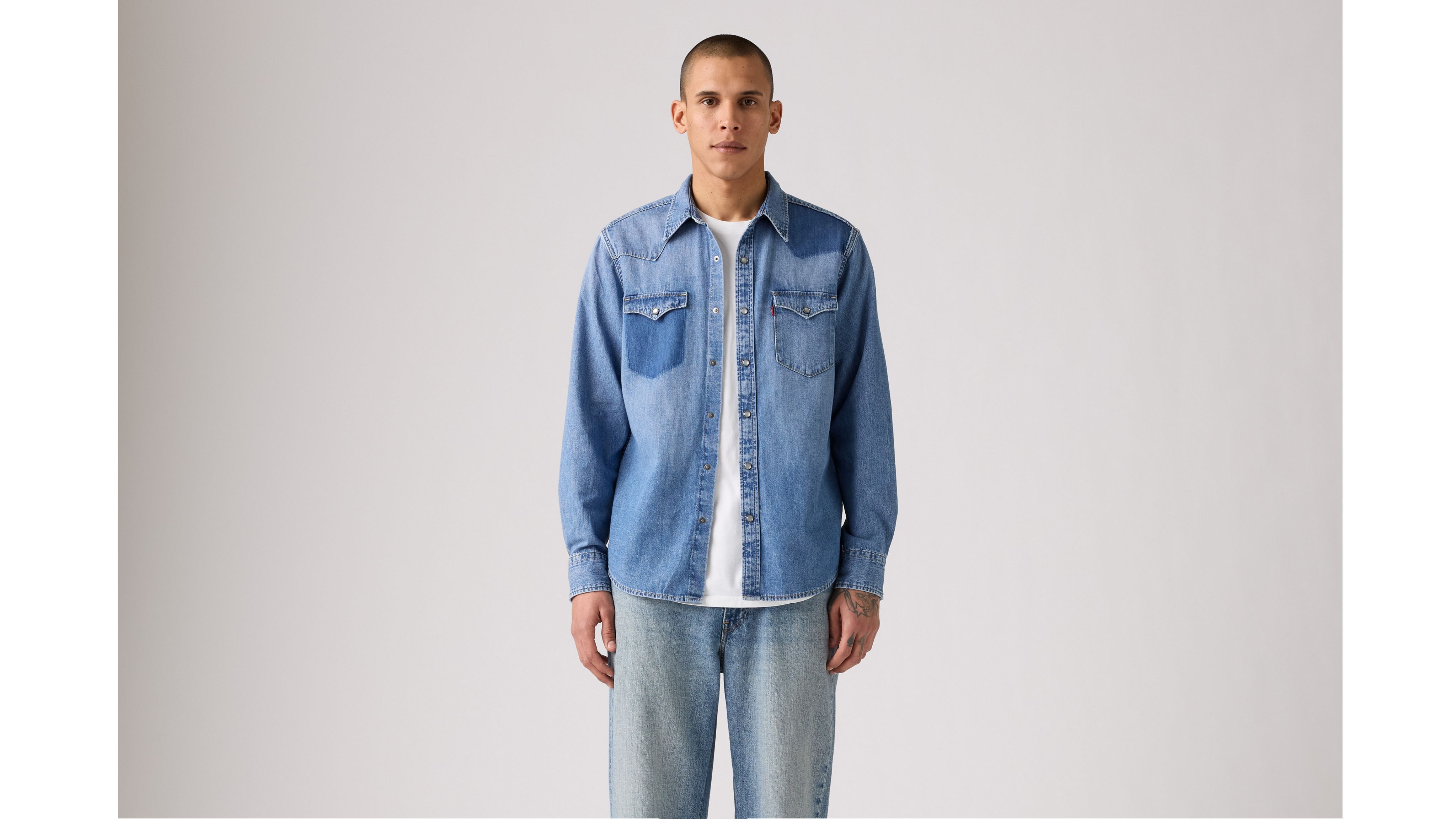 Levi's Classic Standard Fit Western Shirt Chambray In Blue