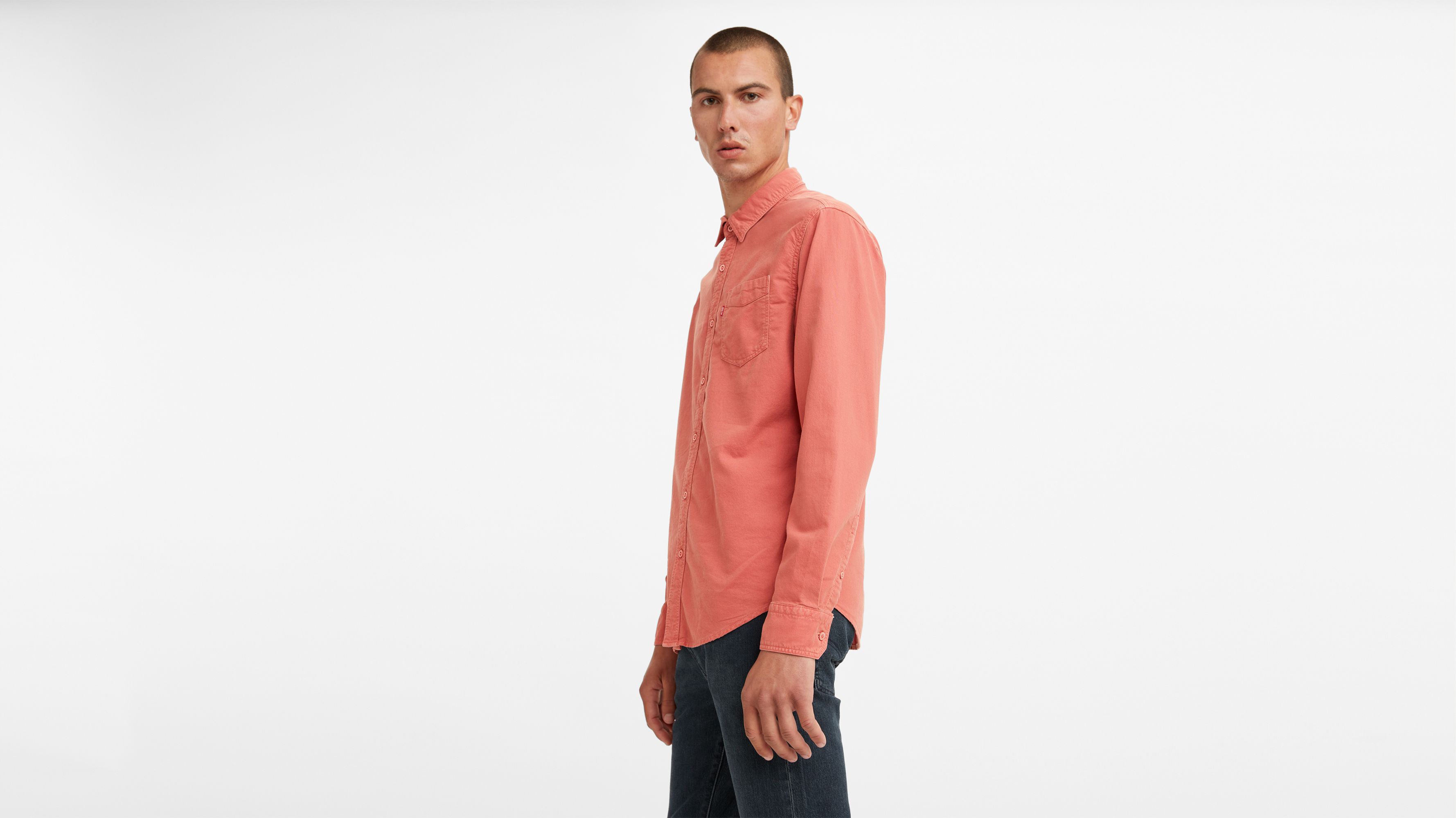 Sunset One Pocket Long Sleeve Button-Up Shirt 1