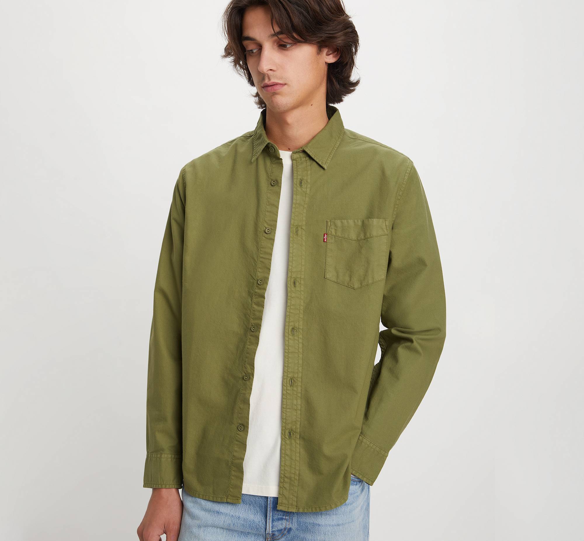 Sunset 1 Pocket Standard Shirt Green | Levi's® GE