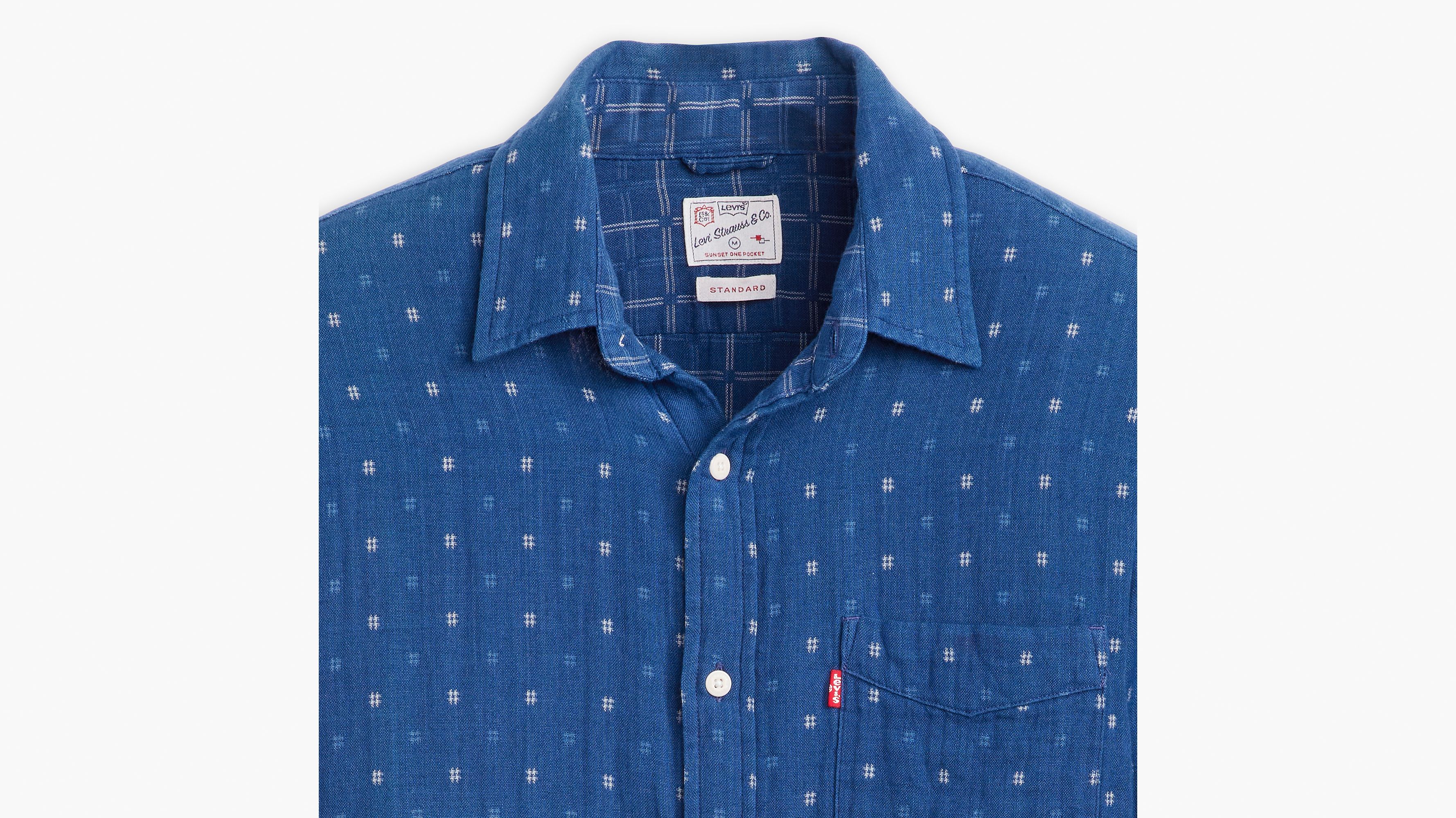 Sunset Pocket Standard Fit Shirt - Blue