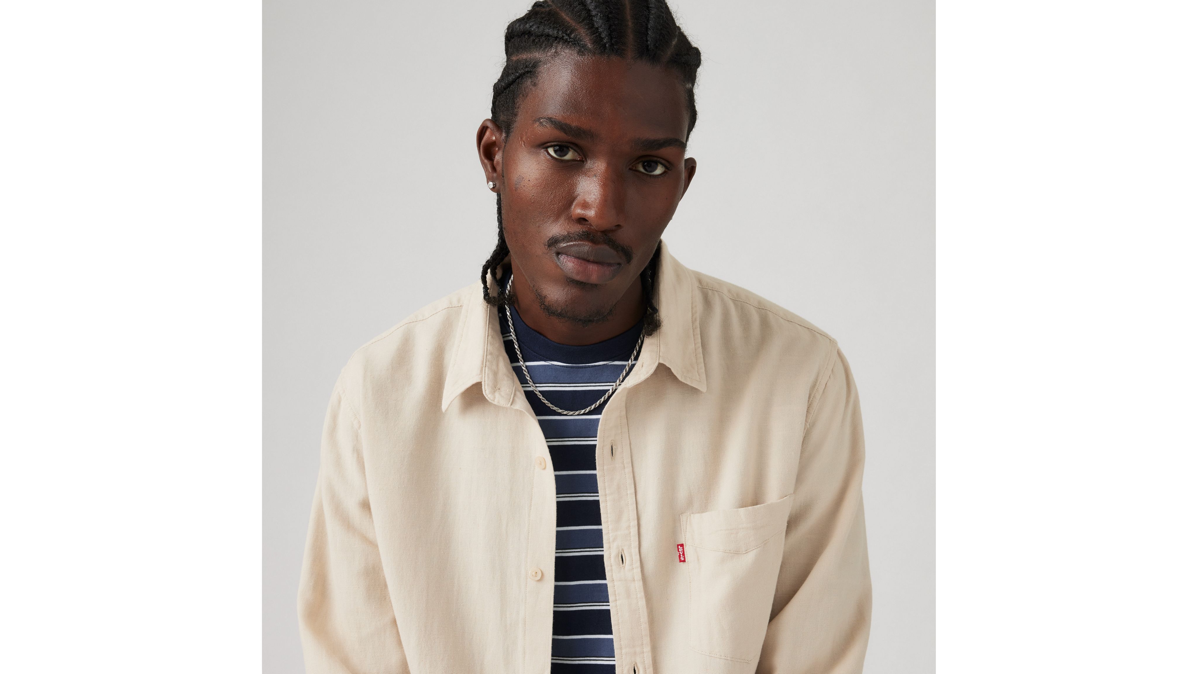 Sunset One Pocket Cotton Linen Standard Fit Shirt - White | Levi's® US