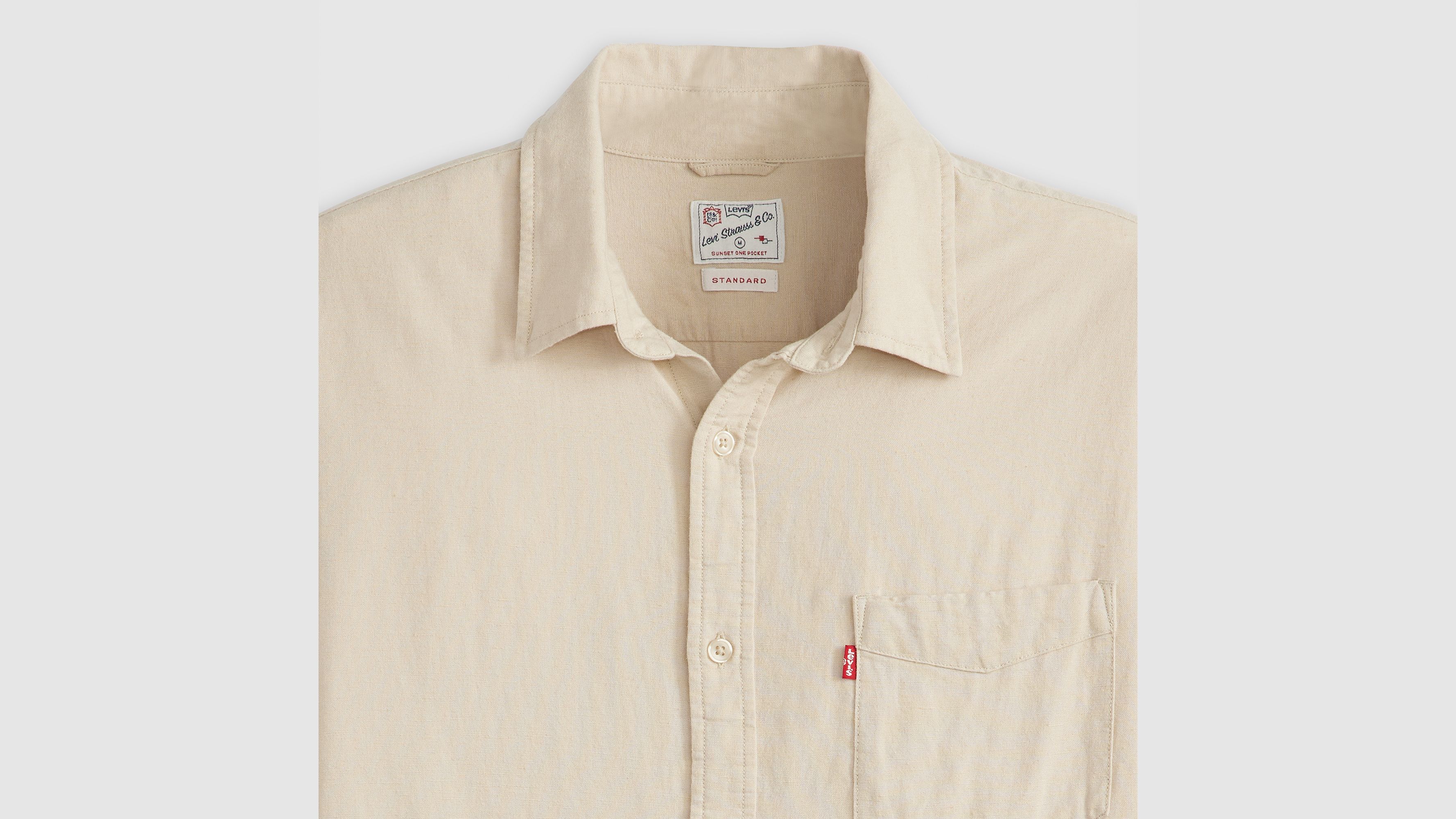 s*7様 OriginalCottonLongSleeveT-shirt OVY Sunset One Pocket Cotton Linen Standard Fit Shirt - White | Levi's® US