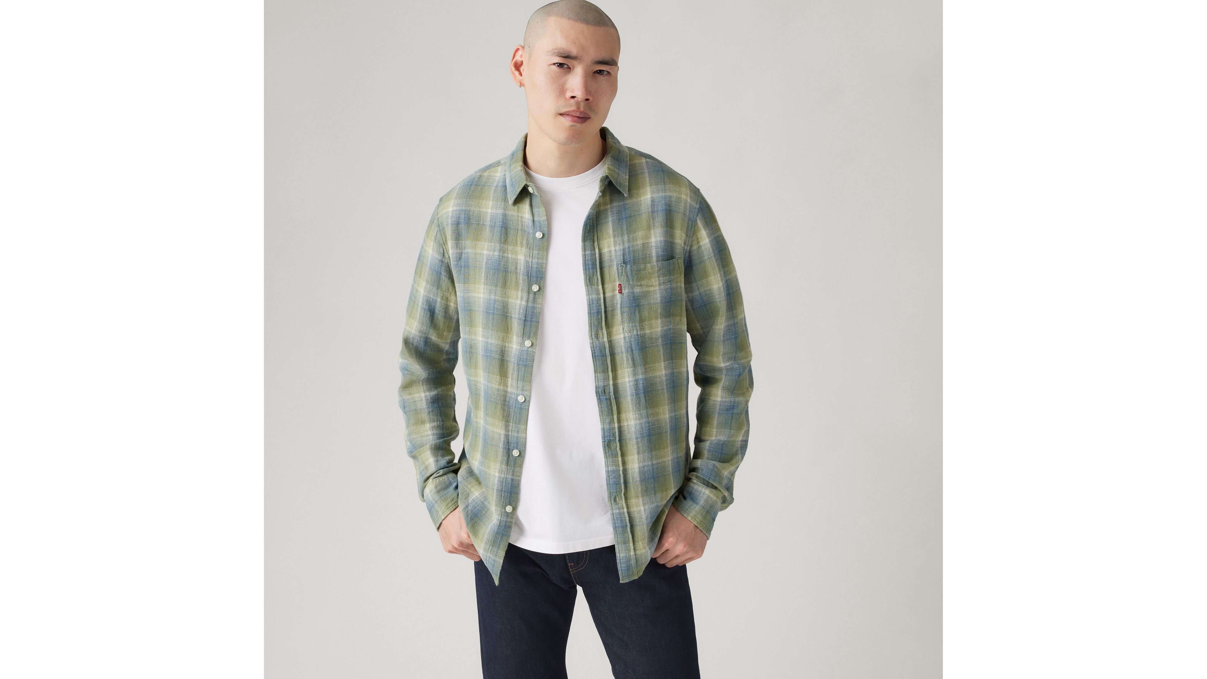 Sunset Pocket Standard Fit Cotton Linen Shirt 1