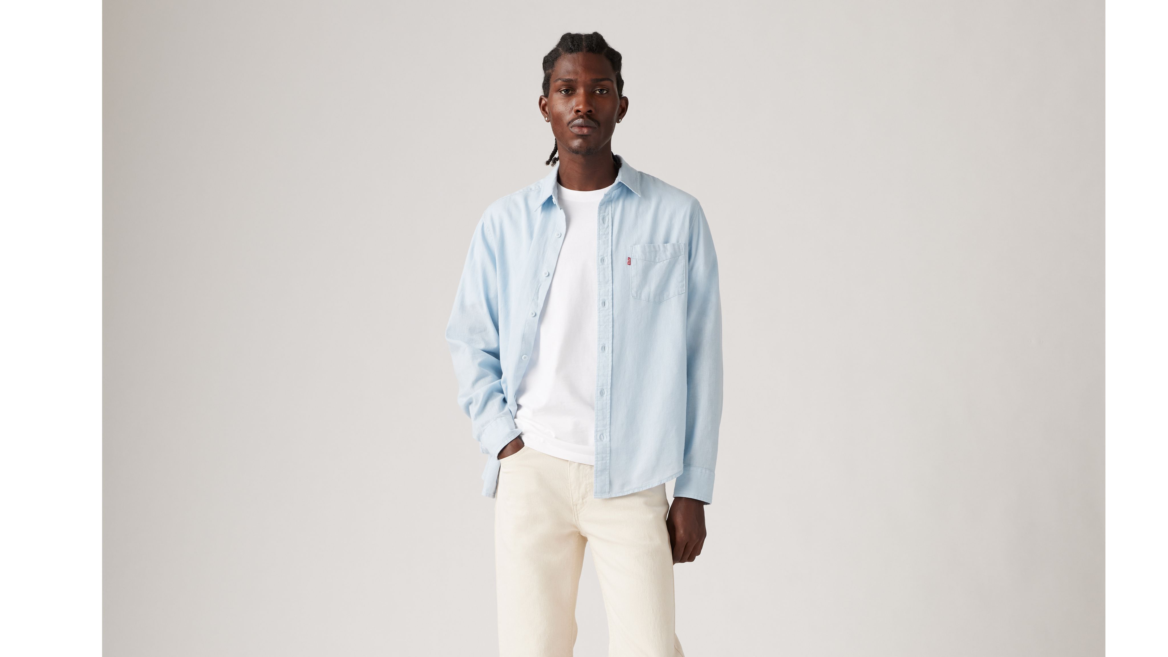 Camicia Classica Con Taschino Taglio Standard - Blu | 's® IT - Foto 5