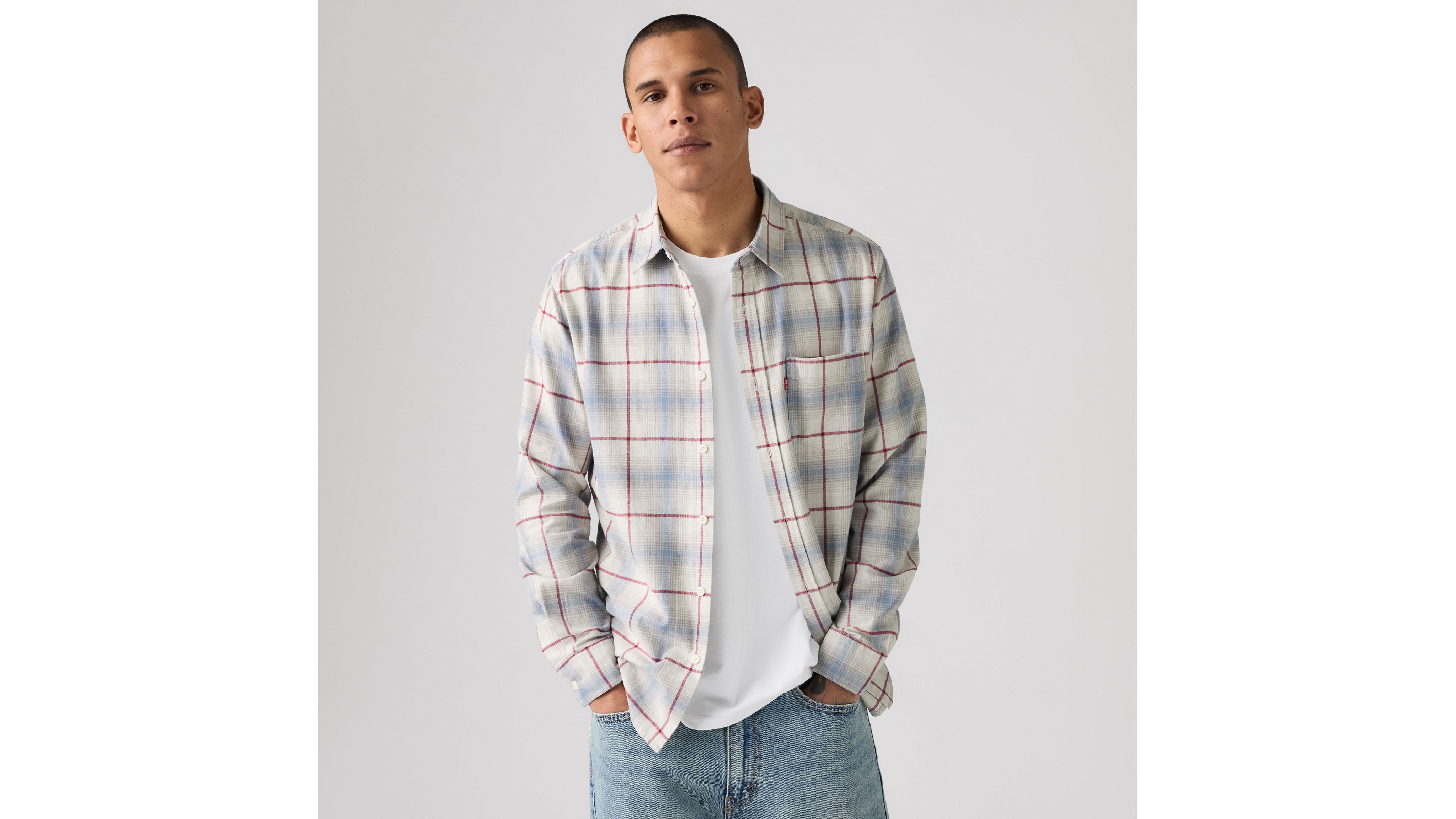 Classic One Pocket Standard Fit Flannel Shirt 1